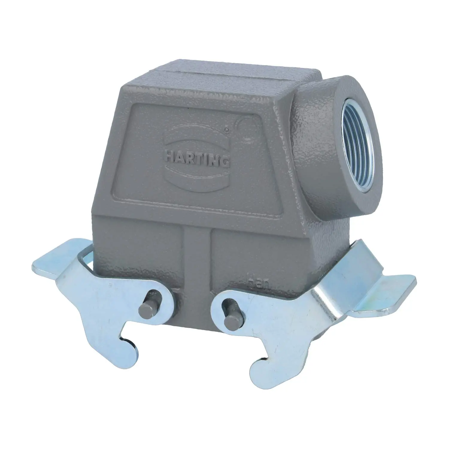 Produktfoto 1 von 04300100565 HARTING Han 10B Tüllengehäuse hoch, 1xM25 seitlicher Kabelabgang, mit 2 Querbügeln Verschraubung M25 Klemmbereich 9,0mm - 17,0mm