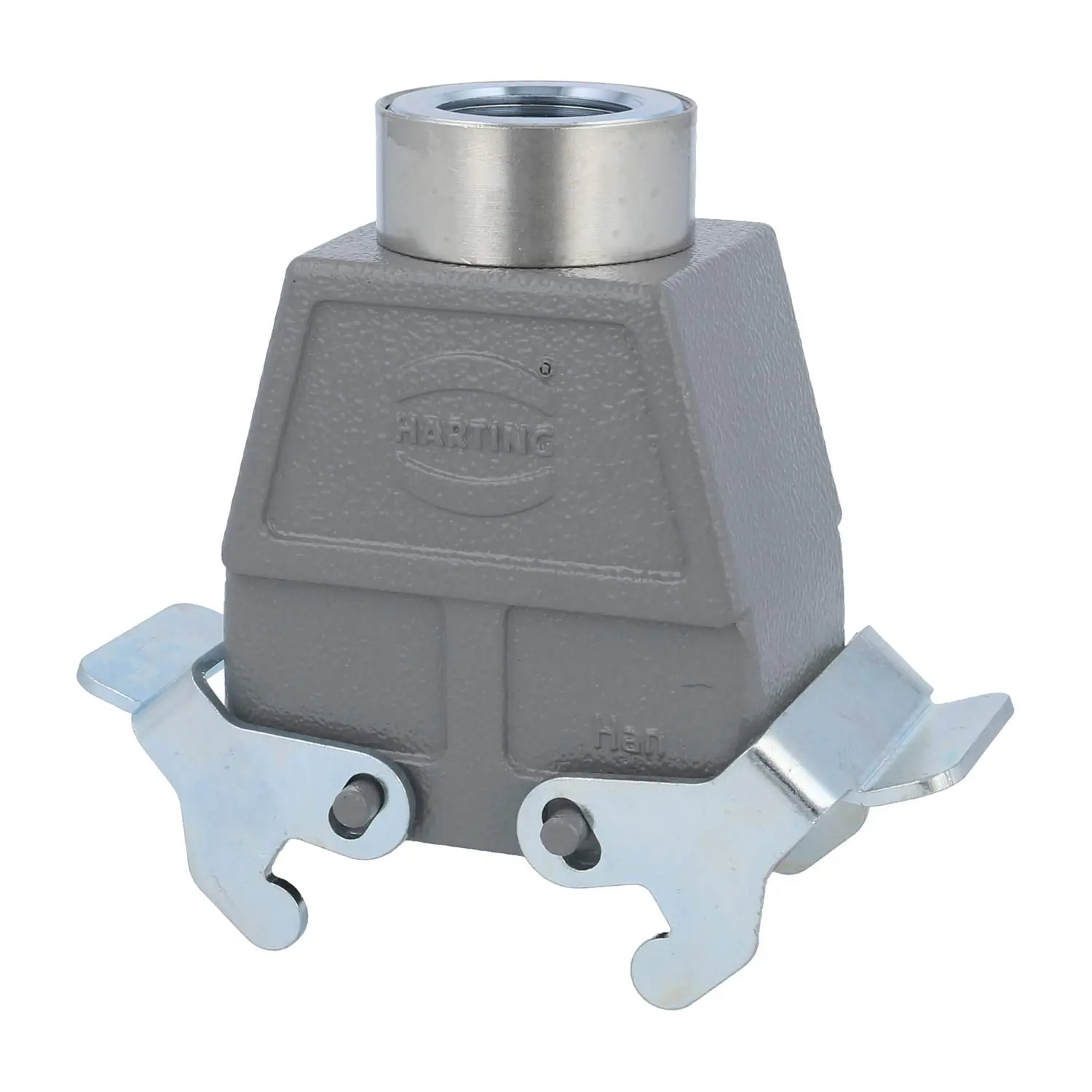 Produktfoto 1 von 04300100464 HARTING Han 10B Tüllengehäuse hoch, 1xM25 gerader Kabelabgang, mit 2 Querbügeln Verschraubung M25 Klemmbereich 9,0mm - 17,0mm