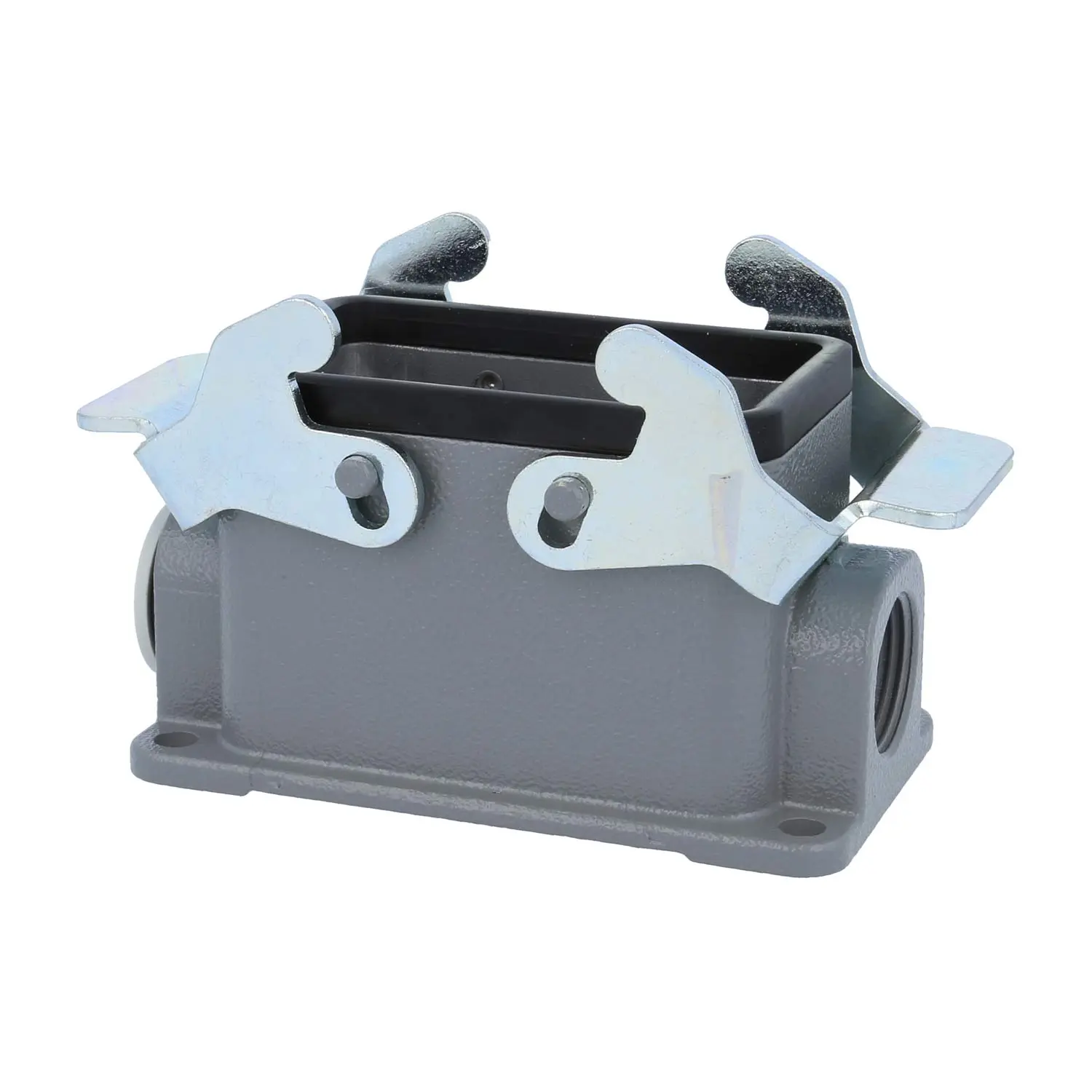 Produktfoto 1 von 04300101263 HARTING Han 10B Sockelgehäuse niedrig, 1xM20 seitlicher Kabelabgang, mit 2 Querbügeln Verschraubung M20 Klemmbereich 7,0mm - 13,0mm