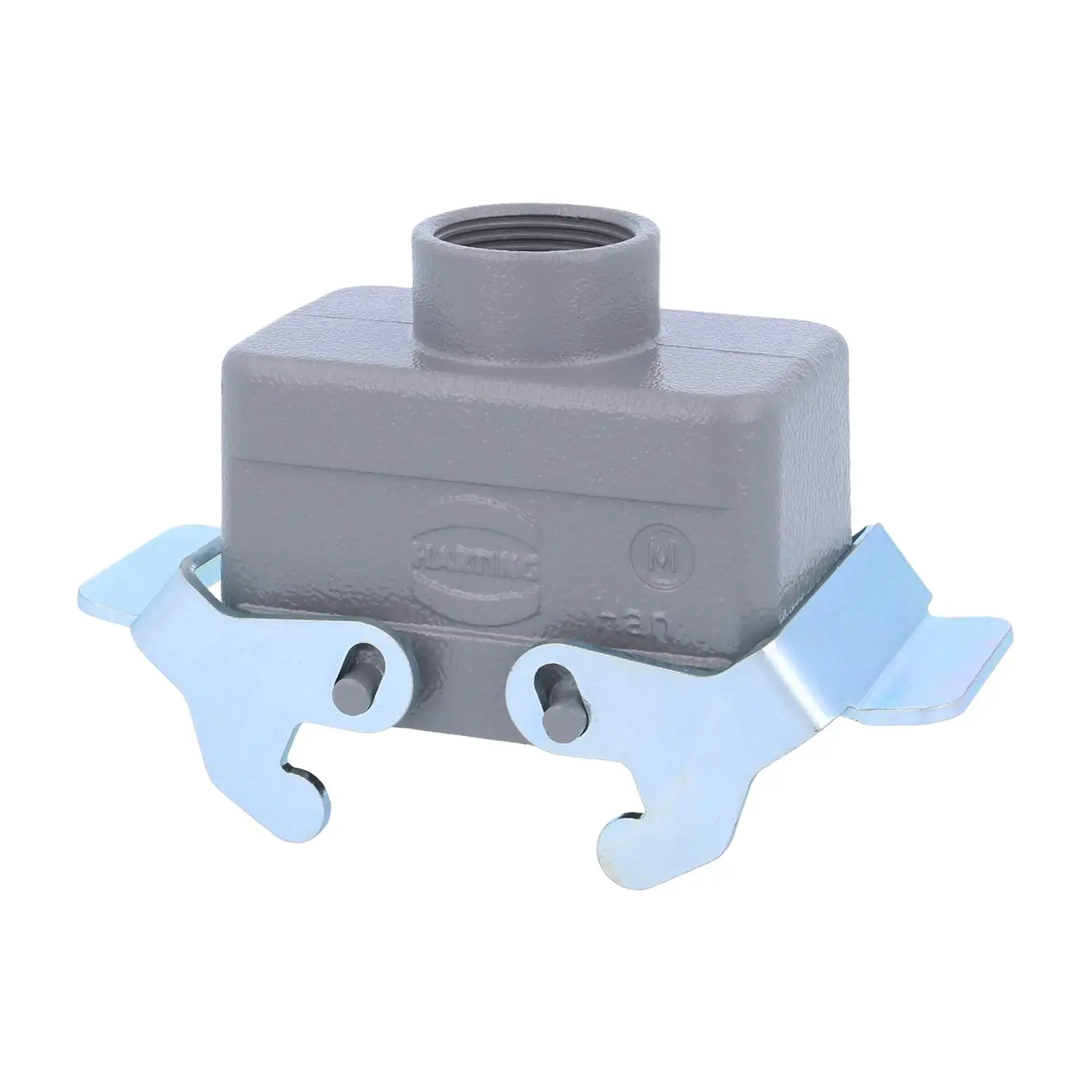 Produktfoto 1 von 04300101465 HARTING Han 10B Tüllengehäuse niedrig, 1xM25 gerader Kabelabgang, mit 2 Querbügeln Verschraubung M25 Klemmbereich 9,0mm - 17,0mm