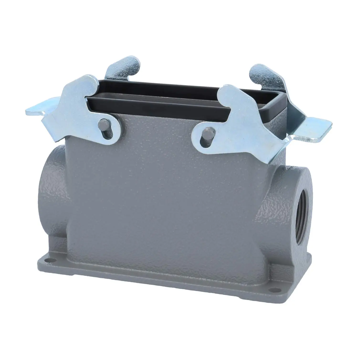 Produktfoto 1 von 04300160240 HARTING Han 16B Sockelgehäuse hoch, 2xM25 seitlicher Kabelabgang, mit 2 Querbügeln Verschraubung M25 Klemmbereich 9,0mm - 17,0mm