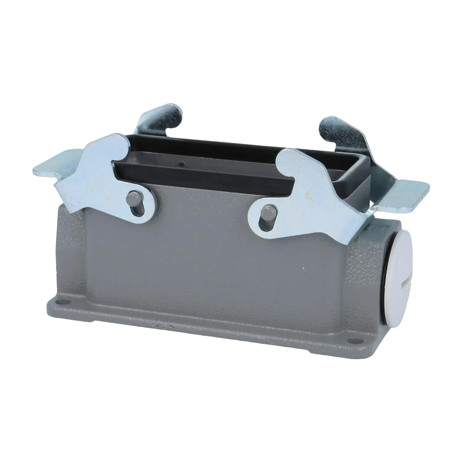 Produktfoto 1 von 04300161230 HARTING Han 16B Sockelgehäuse niedrig, 1xPG21 seitlicher Kabelabgang, mit 2 Querbügeln Verschraubung PG21 Klemmbereich 11,0mm - 18,0mm