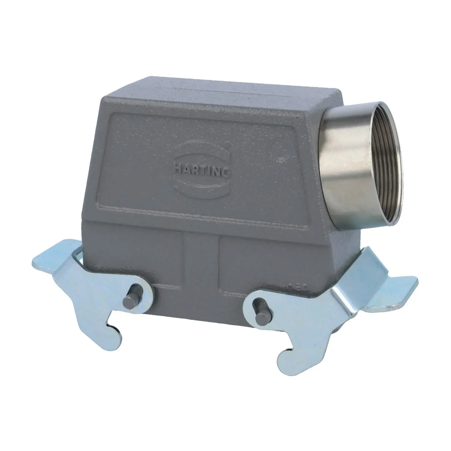 Produktfoto 1 von 04300160565 HARTING Han 16B Tüllengehäuse hoch, 1xM40 seitlicher Kabelabgang, mit 2 Querbügeln Verschraubung M40 Klemmbereich 19,0mm - 28,0mm