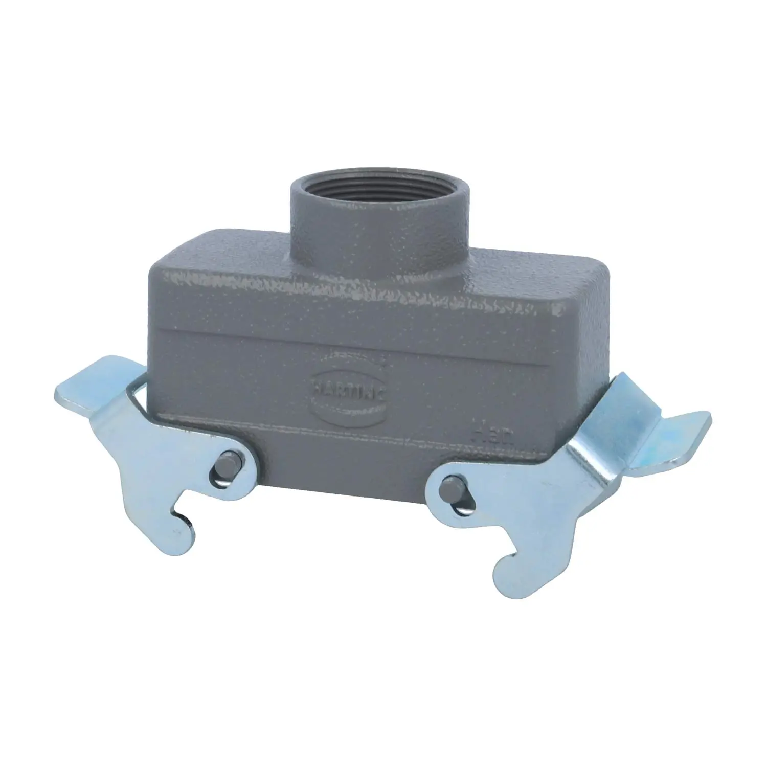 Produktfoto 1 von 04300161466 HARTING Han 16B Tüllengehäuse niedrig, 1xM32 gerader Kabelabgang, mit 2 Querbügeln Verschraubung M32 Klemmbereich 11,0mm - 21,0mm