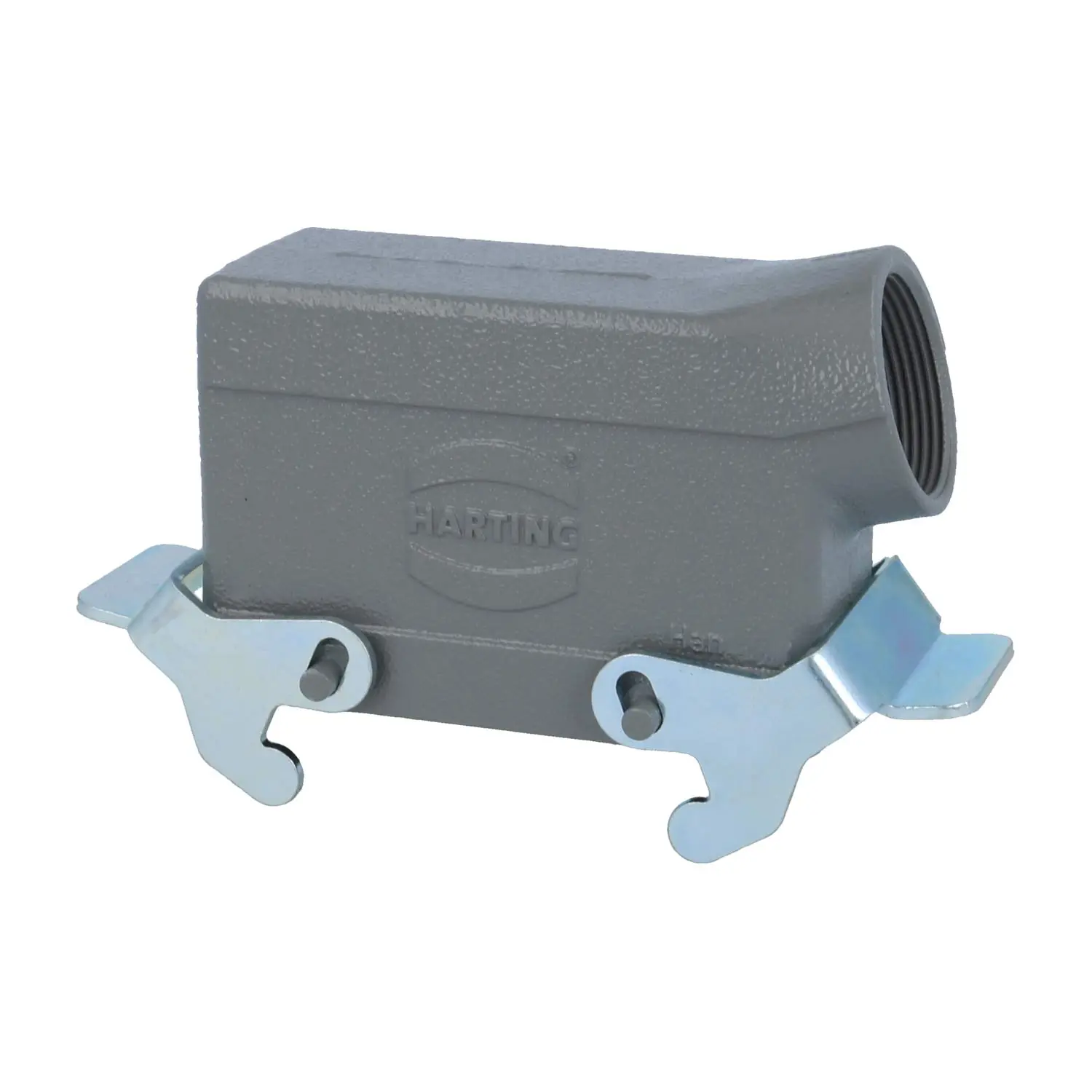 Produktfoto 1 von 04300161569 HARTING Han 16B Tüllengehäuse niedrig, 1xM32 seitlicher Kabelabgang, mit 2 Querbügeln Verschraubung M32 Klemmbereich 11,0mm - 21,0mm