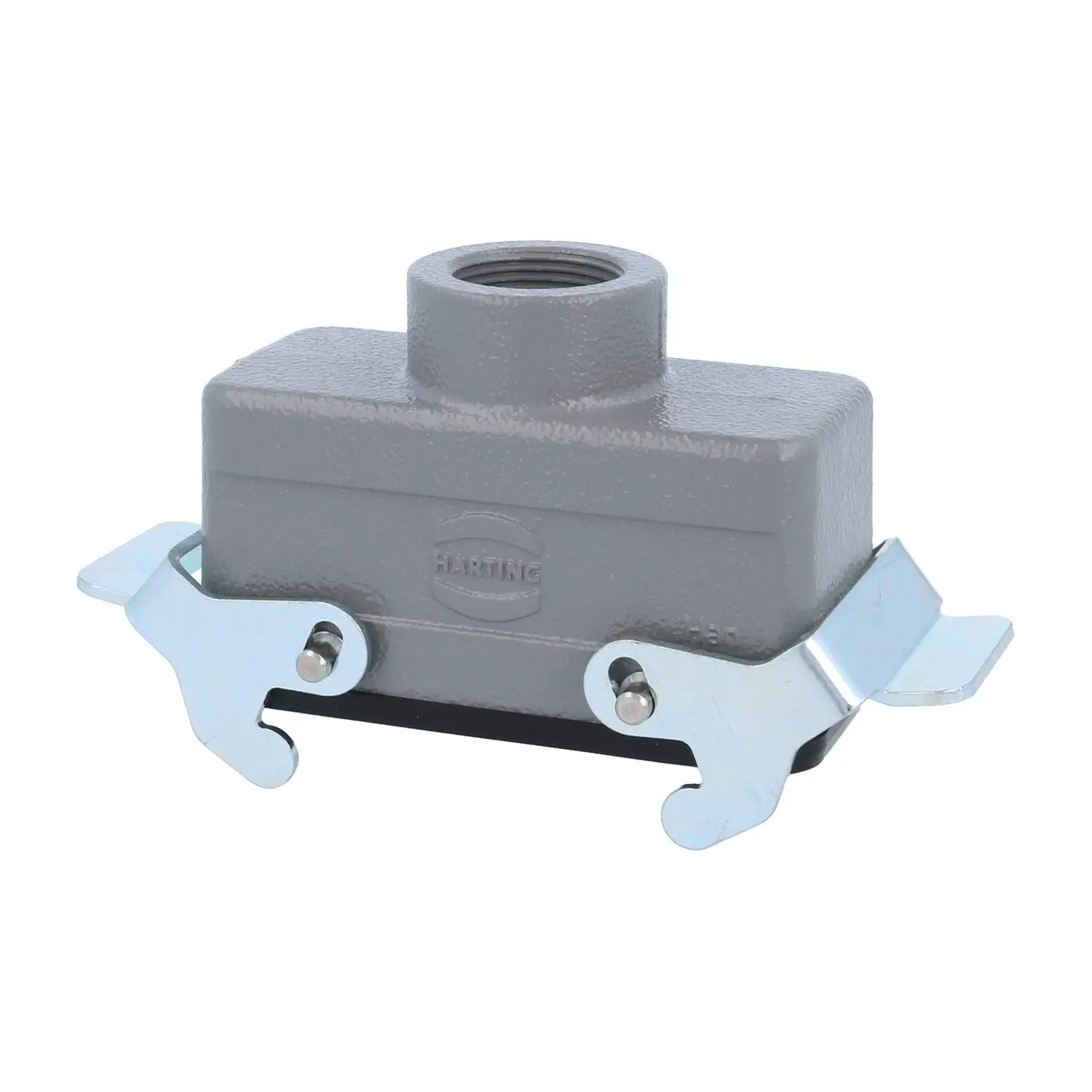 Produktfoto 1 von 04300161761 HARTING Han 16B Kupplungsgehäuse niedrig, 1xM25 gerader Kabelabgang, mit 2 Querbügeln Verschraubung M25 Klemmbereich 9,0mm - 17,0mm
