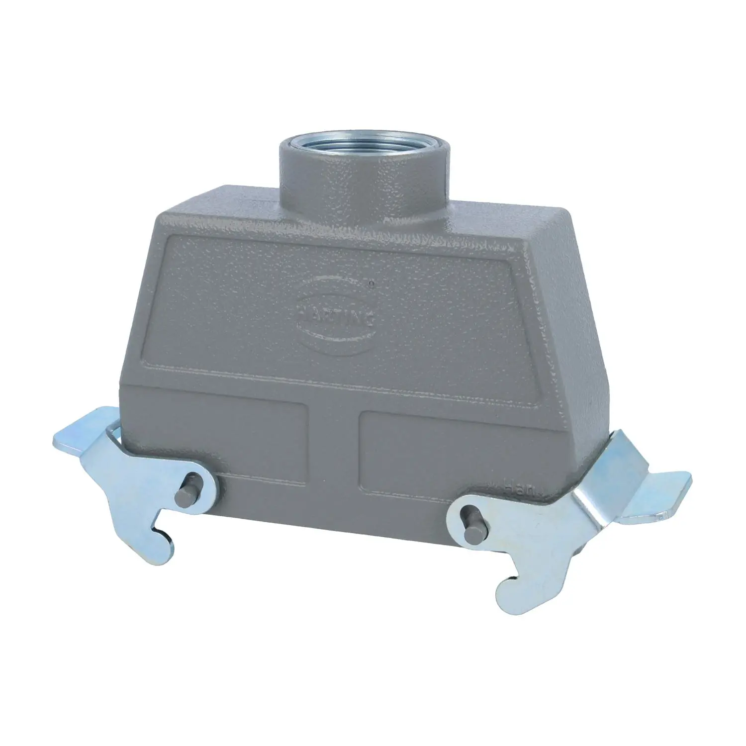 Produktfoto 1 von 04300240465 HARTING Han 24B Tüllengehäuse hoch, 1xM32 gerader Kabelabgang, mit 2 Querbügeln Verschraubung M32 Klemmbereich 11,0mm - 21,0mm