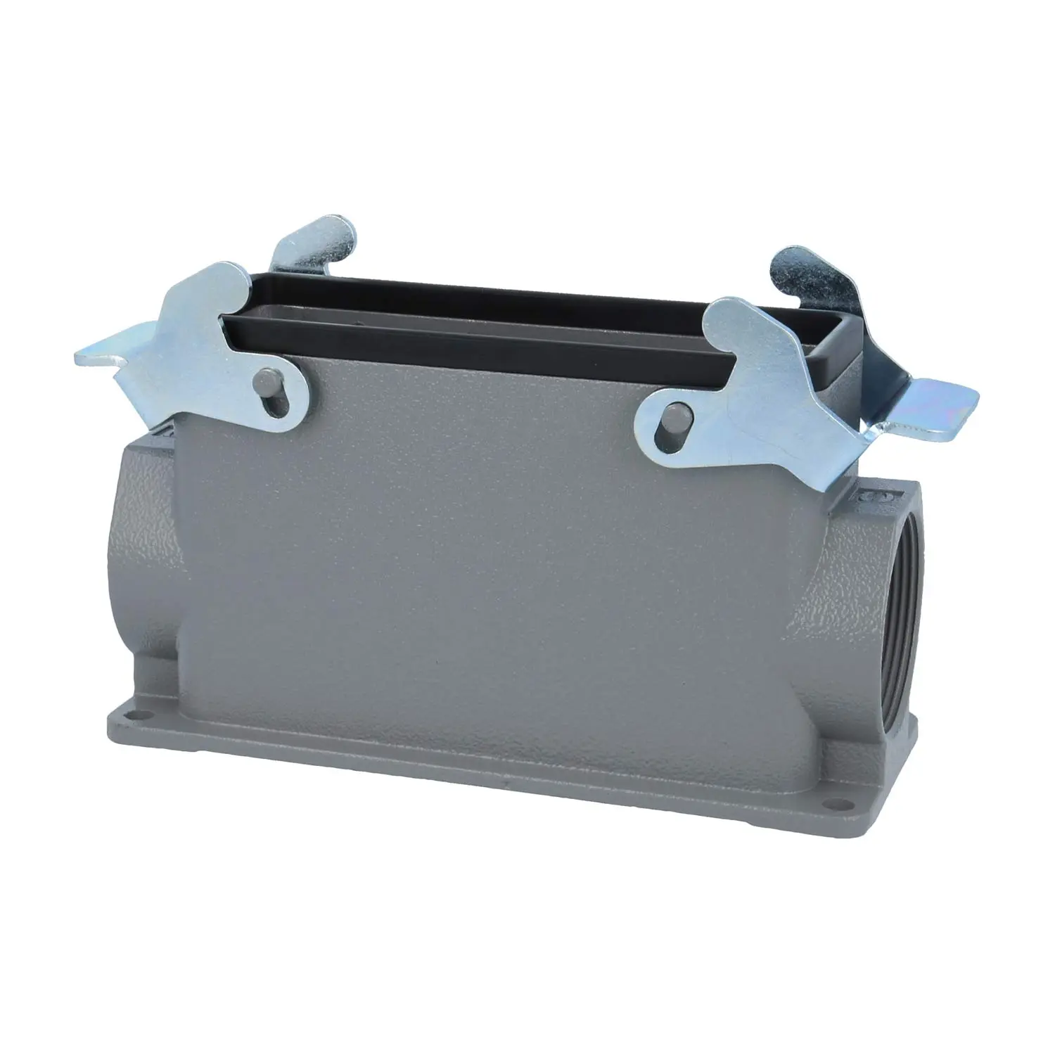 Produktfoto 1 von 04300240278 HARTING Han 24B Sockelgehäuse hoch, 2xM40 seitlicher Kabelabgang, mit 2 Querbügeln Verschraubung M40 Klemmbereich 19,0mm - 28,0mm