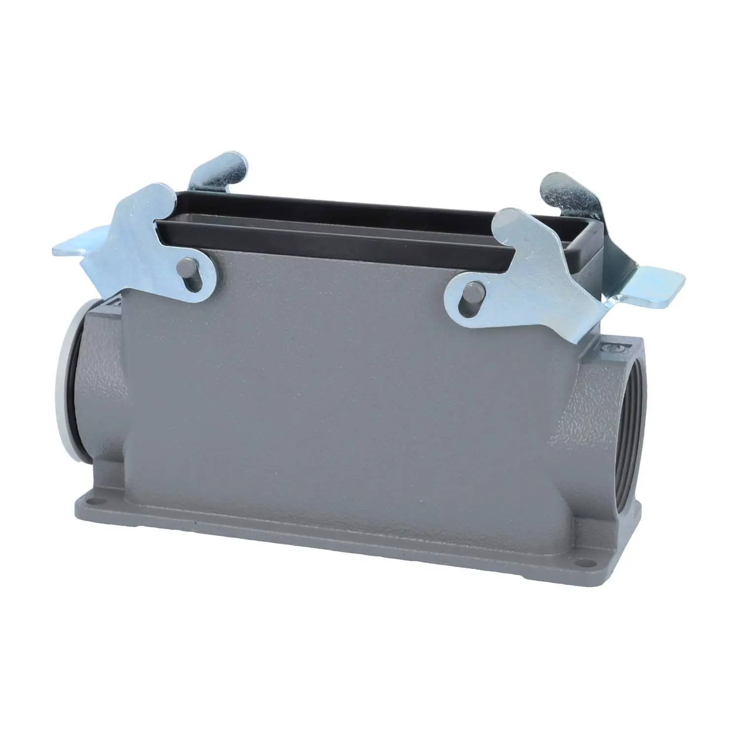 Produktfoto 1 von 04300240285 HARTING Han 24B Sockelgehäuse hoch, 1xM40 seitlicher Kabelabgang, mit 2 Querbügeln Verschraubung M40 Klemmbereich 19,0mm - 28,0mm