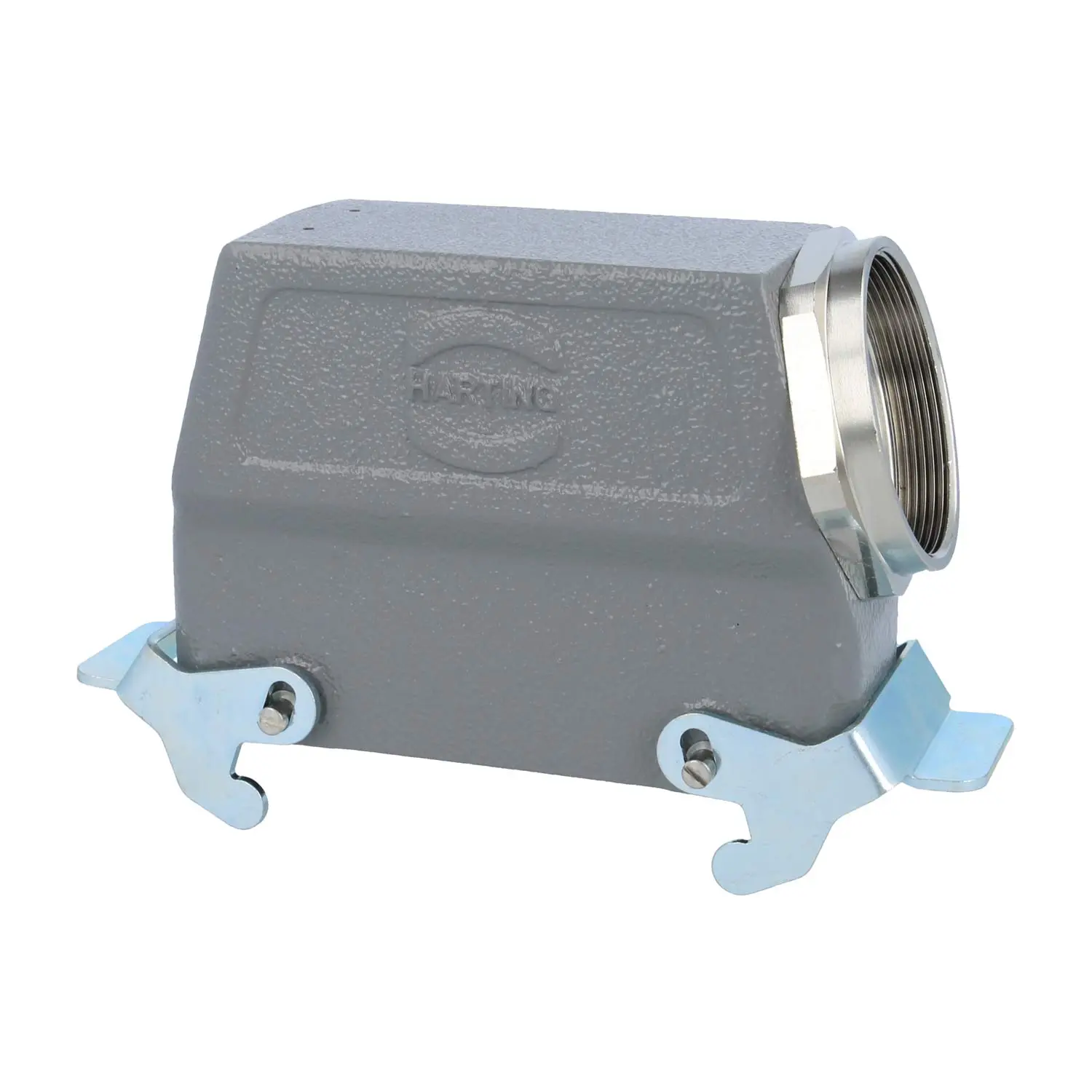 Produktfoto 1 von 04300240575 HARTING Han 24B Tüllengehäuse hoch, 1xM50 seitlicher Kabelabgang, mit 2 Querbügeln Verschraubung M50 Klemmbereich 27,0mm - 35,0mm
