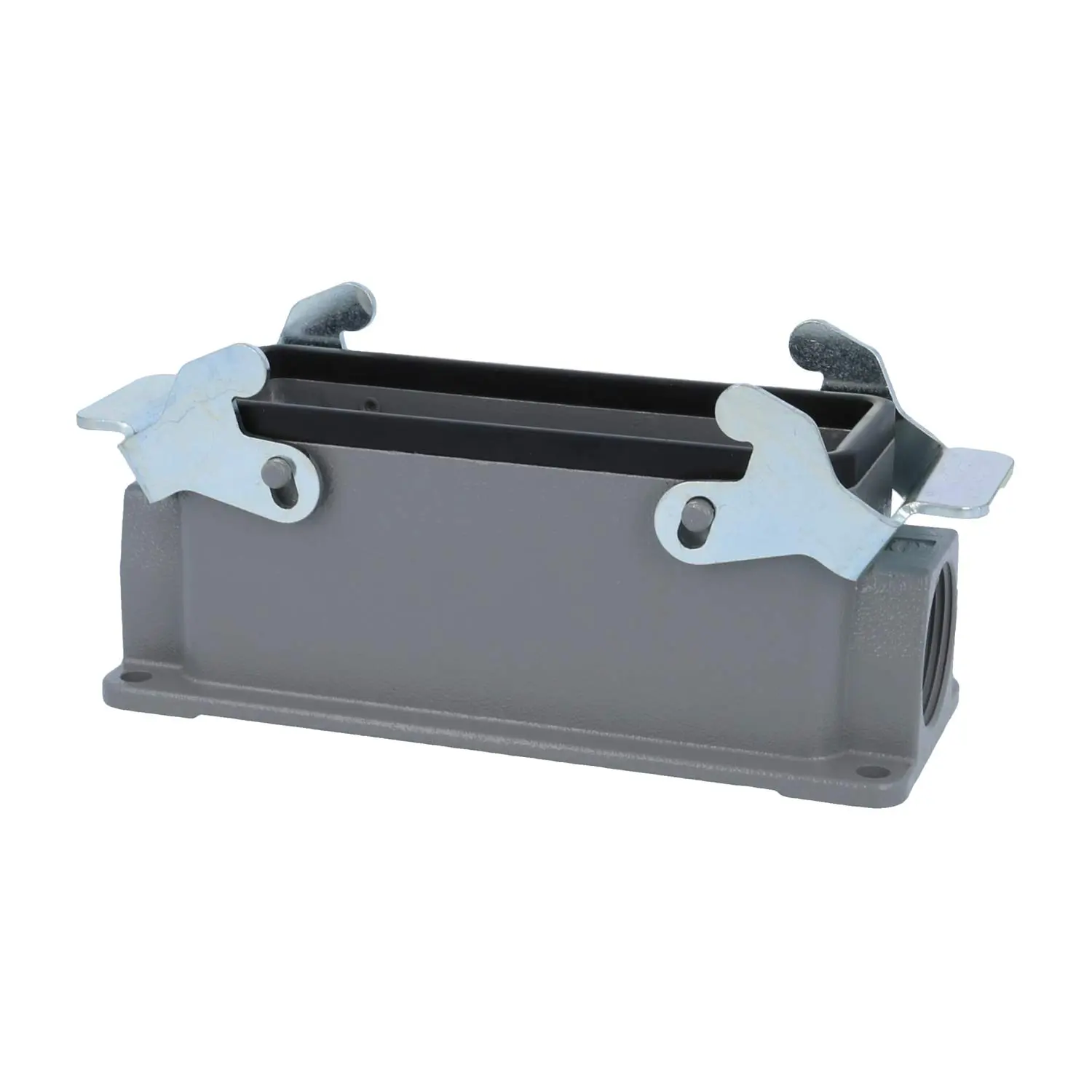 Produktfoto 1 von 04300241230 HARTING Han 24B Sockelgehäuse niedrig, 1xPG21 seitlicher Kabelabgang, mit 2 Querbügeln Verschraubung PG21 Klemmbereich 11,0mm - 18,0mm