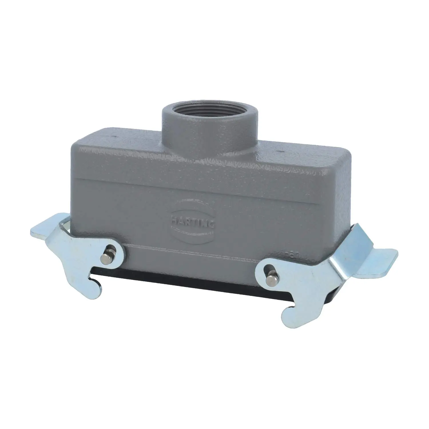 Produktfoto 1 von 04300241761 HARTING Han 24B Kupplungsgehäuse niedrig, 1xM32 gerader Kabelabgang, mit 2 Querbügeln Verschraubung M32 Klemmbereich 11,0mm - 21,0mm