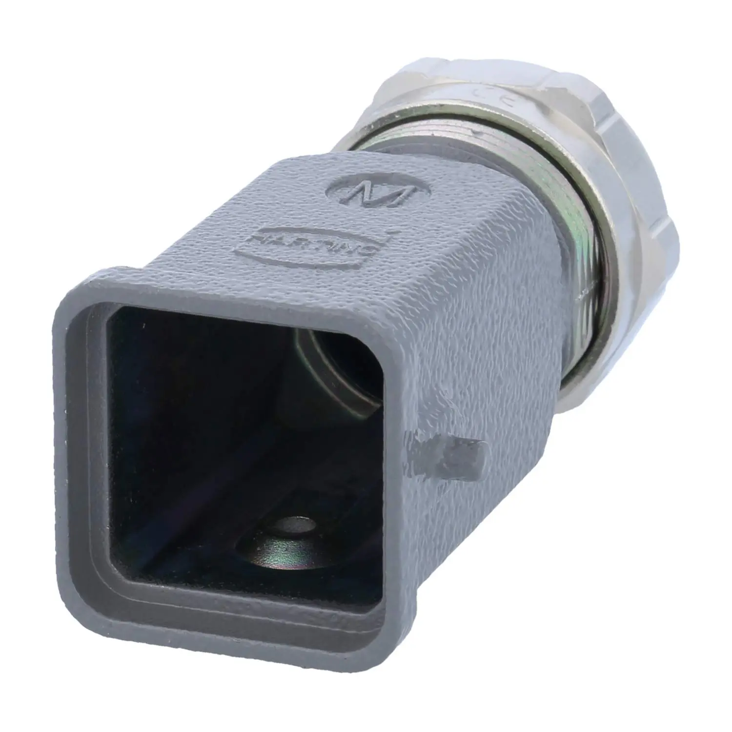 Produktfoto 1 von 19200031421 HARTING Han 3A Tüllengehäuse ohne eingeklebte Dichtung, 1xM25 gerader Kabelabgang, für 1 Bügel (am Unterteil) Klemmbereich 6,0mm - 12,0mm