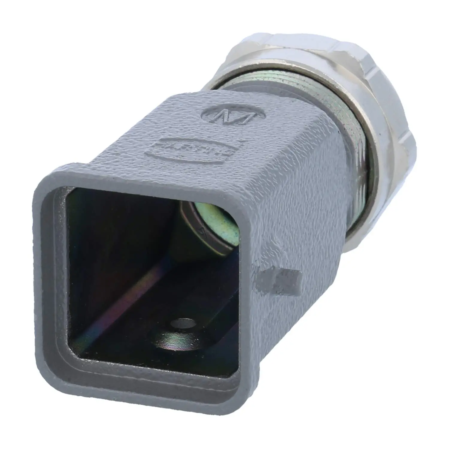 Produktfoto 1 von 19200031422 HARTING Han 3A Tüllengehäuse ohne eingeklebte Dichtung, 1xM25 gerader Kabelabgang, für 1 Bügel (am Unterteil) Klemmbereich 11,0mm - 17,0mm
