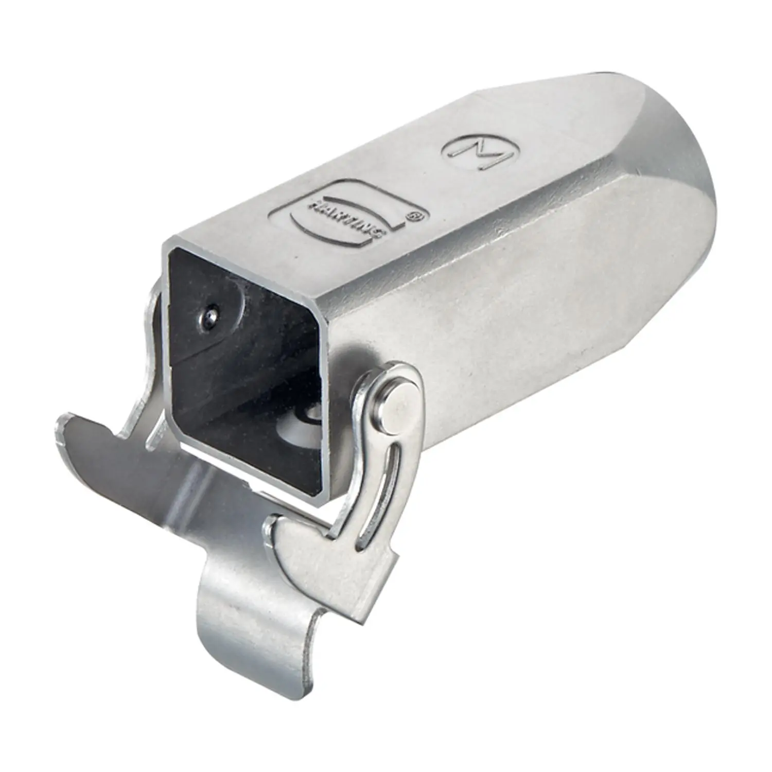 Produktfoto 1 von 19440031750 HARTING Han 3A INOX Kupplungsgehäuse, 1xM20 gerader Kabelabgang, mit 1 Bügel Verschraubung M20 Klemmbereich 7,0mm - 13,0mm