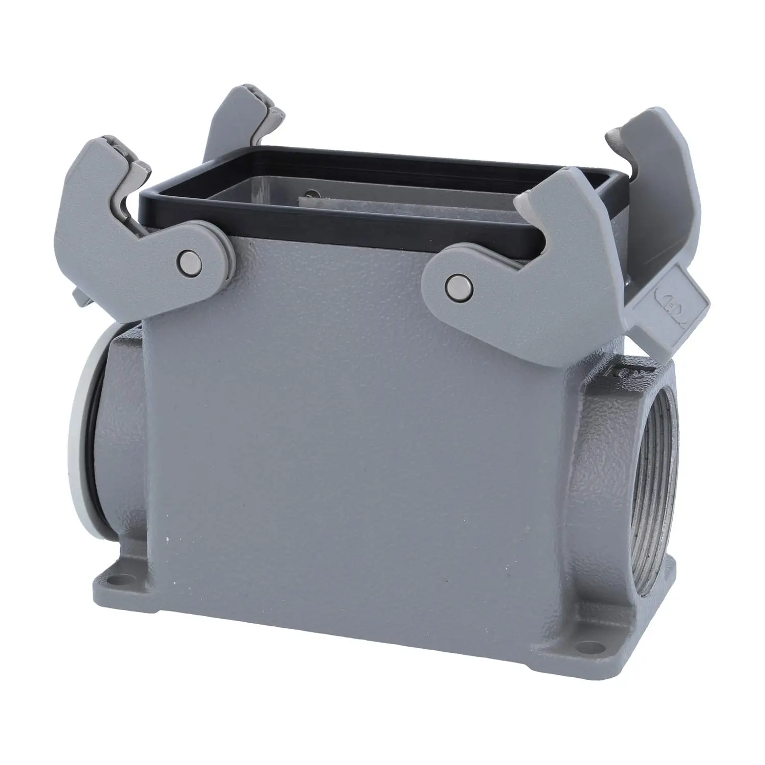 Produktfoto 1 von 05200320267 HARTING Han 32A Sockelgehäuse hoch, 1xM40 seitlicher Kabelabgang, mit 2 Querbügeln Verschraubung M40 Klemmbereich 19,0mm - 28,0mm