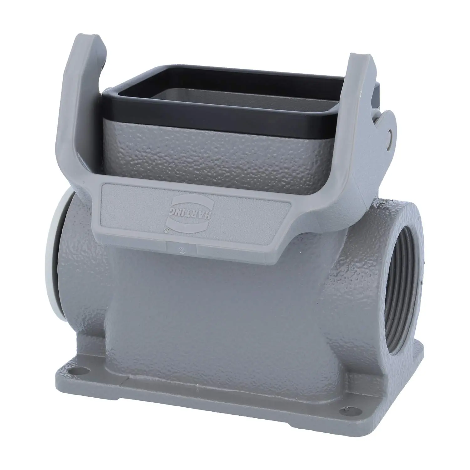 Produktfoto 1 von 05300060270 HARTING Han 6B Sockelgehäuse hoch, 1xM32 seitlicher Kabelabgang, mit 1 Längsbügel Verschraubung M32 Klemmbereich 11,0mm - 21,0mm