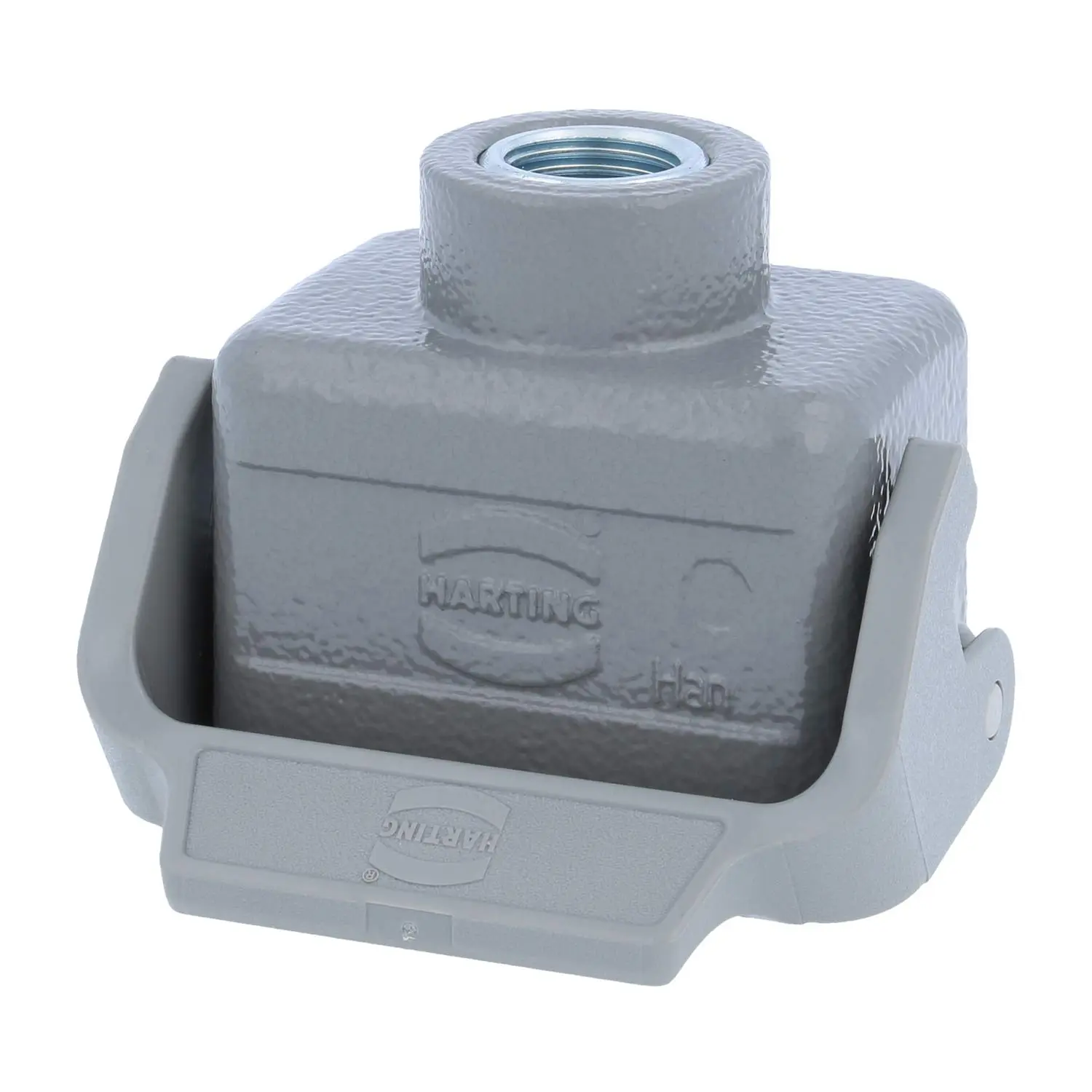 05300061761 HARTING Han 6B Kupplungsgehäuse niedrig, 1xM16 gerader Kabelabgang, mit 1 Längsbügel Verschraubung M16 Klemmbereich 4,5mm - 10,0mm
