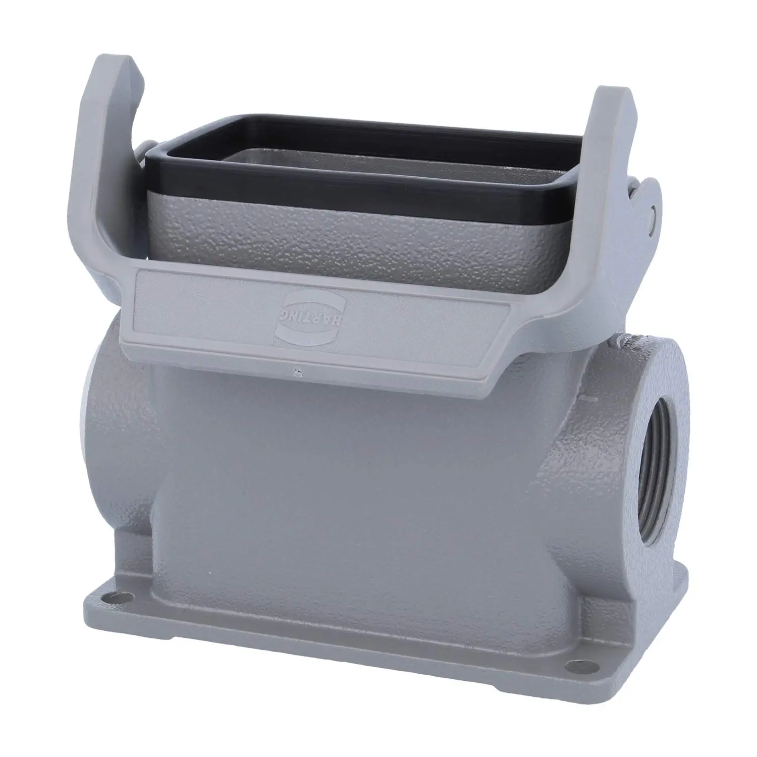 Produktfoto 1 von 05300100279 HARTING Han 10B Sockelgehäuse hoch, 1xM25 seitlicher Kabelabgang, mit 1 Längsbügel Verschraubung M25 Klemmbereich 9,0mm - 17,0mm