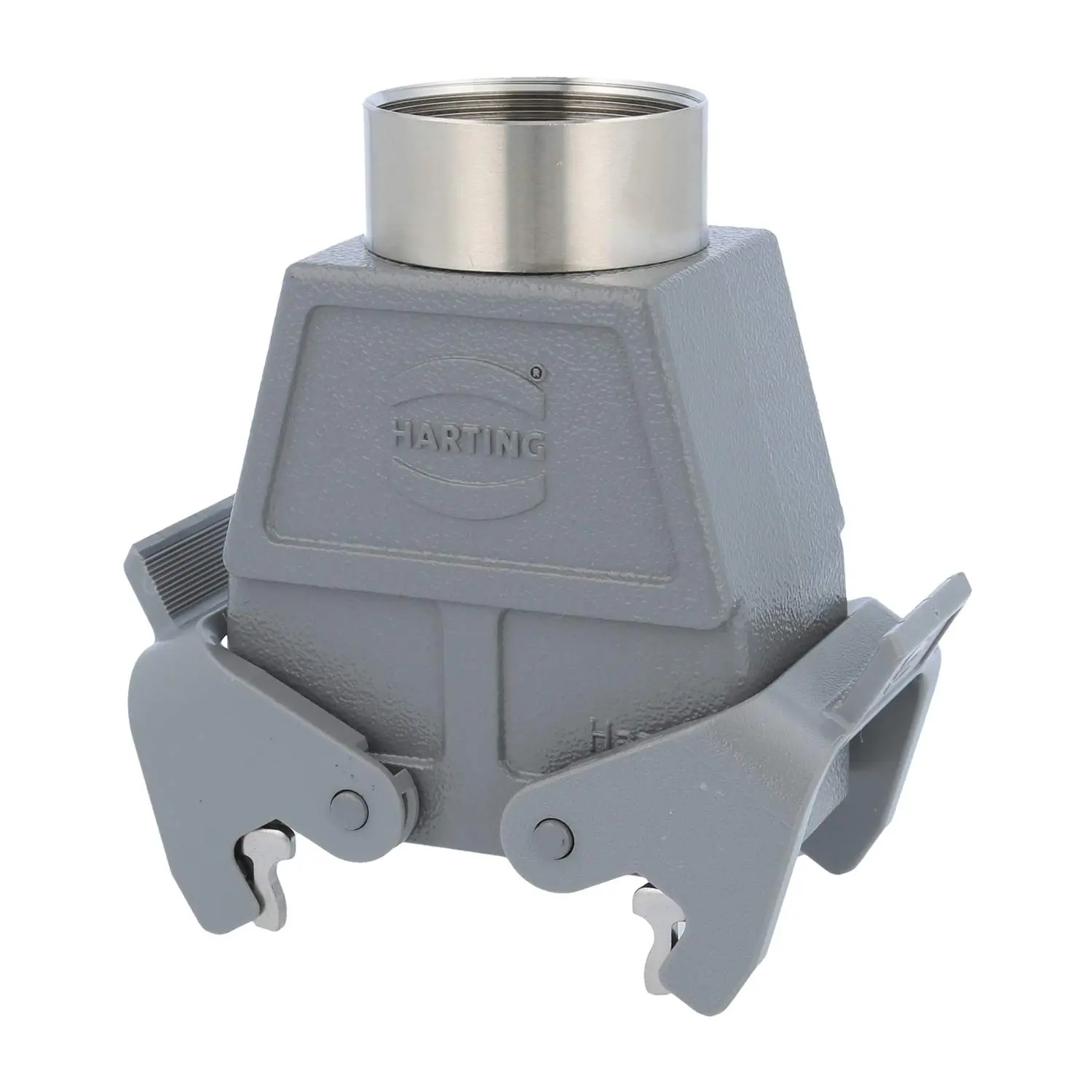 Produktfoto 1 von 05300100466 HARTING Han 10B Tüllengehäuse hoch, 1xM40 gerader Kabelabgang, mit 2 Querbügeln Verschraubung M40 Klemmbereich 19,0mm - 28,0mm