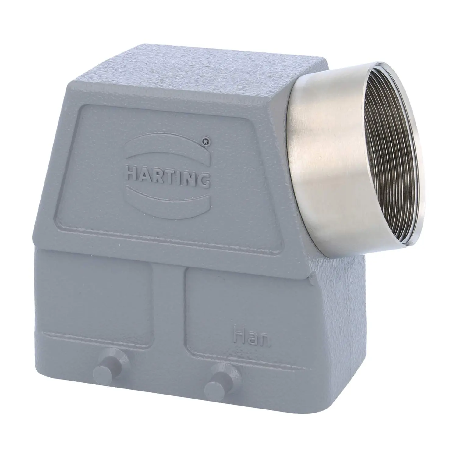 05300100569 HARTING Han 10B Tüllengehäuse hoch, 1xM40 seitlicher Kabelabgang, für 2 Bügel (am Unterteil) Verschraubung M40 Klemmbereich 19,0mm - 28,0mm