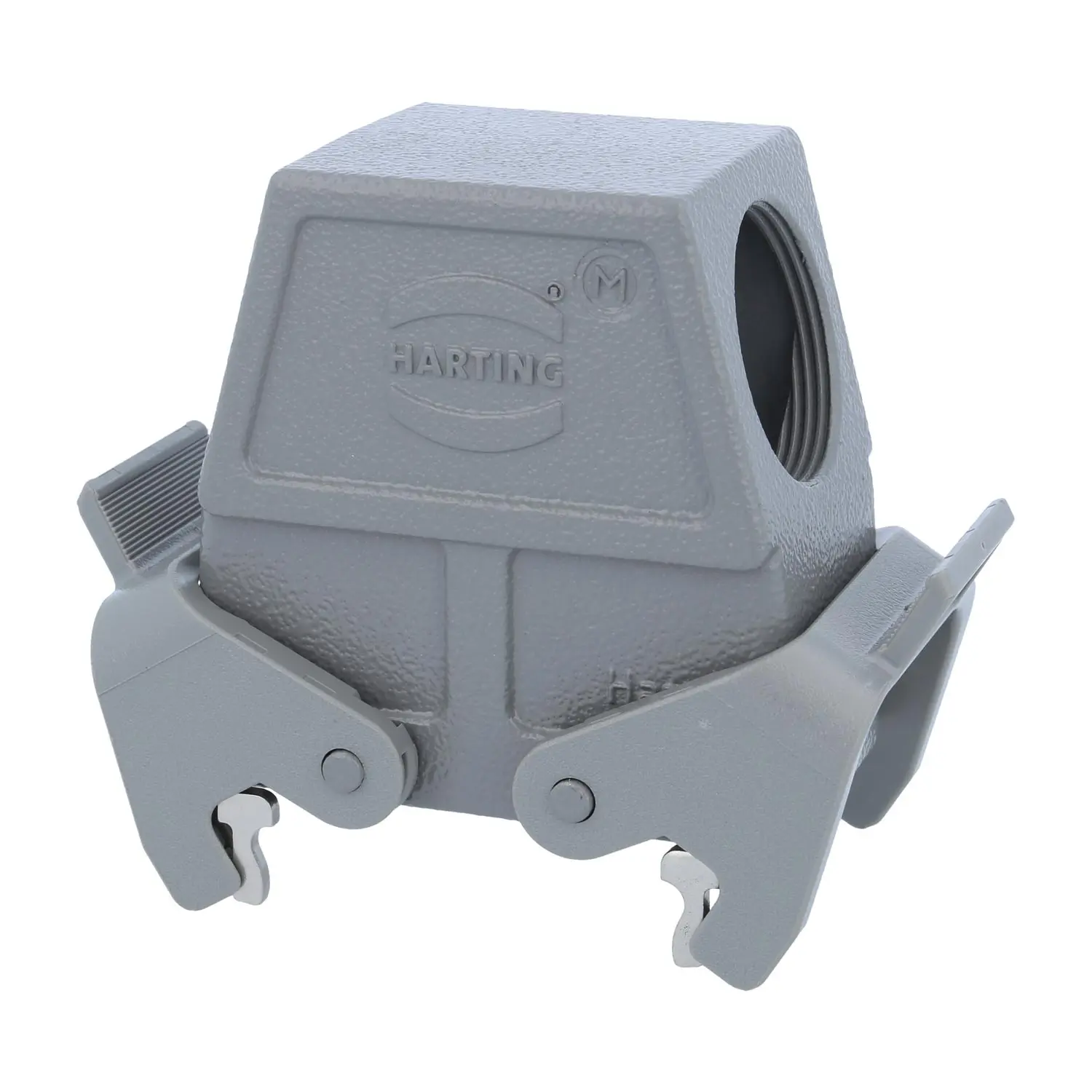 Produktfoto 1 von 05300100570 HARTING Han 10B Tüllengehäuse hoch, 1xM40 seitlicher Kabelabgang, mit 2 Querbügeln Verschraubung M40 Klemmbereich 19,0mm - 28,0mm