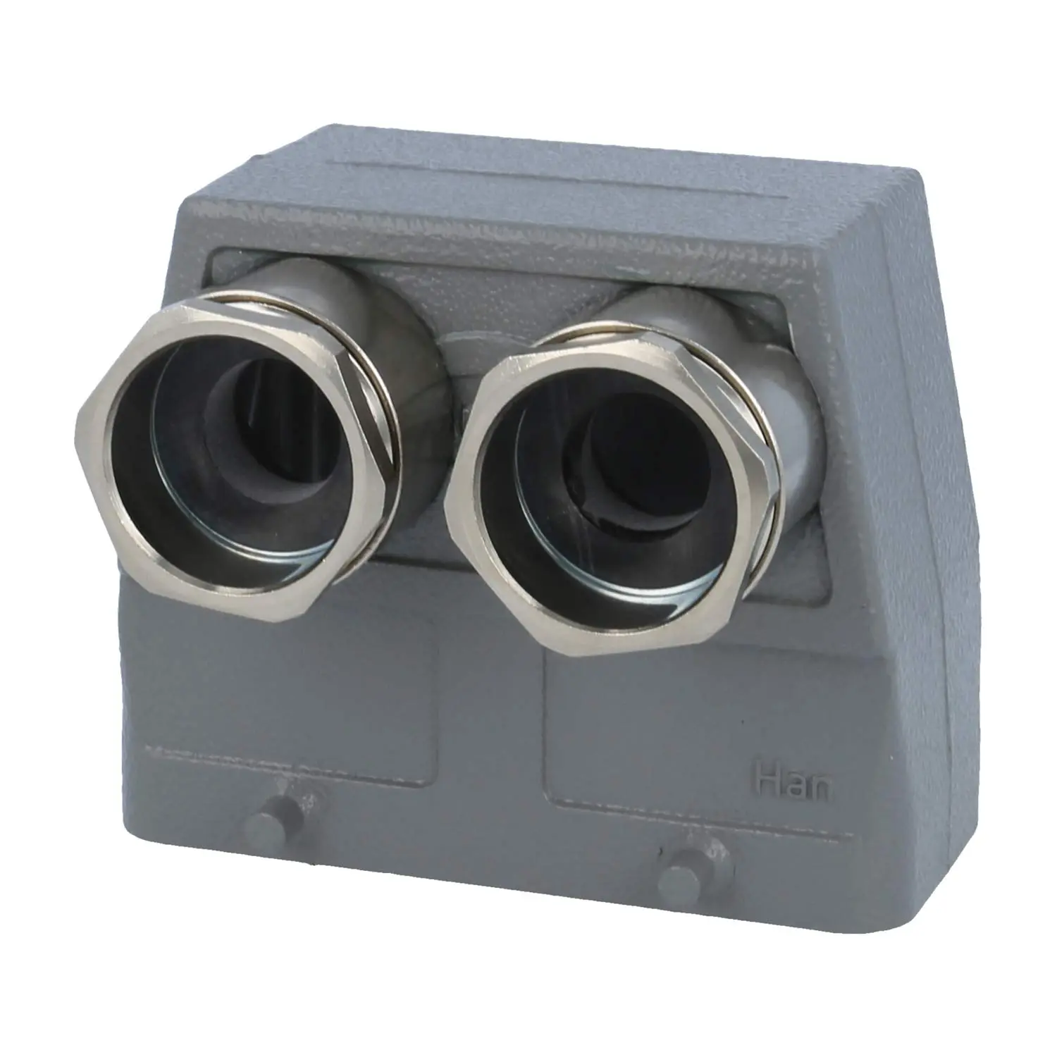 Produktfoto 1 von 05300160661 HARTING Han 16B Tüllengehäuse hoch, 2xM32 Front Kabelabgang, für 2 Bügel (am Unterteil) Verschraubung M32 Klemmbereich 11,0mm - 21,0mm