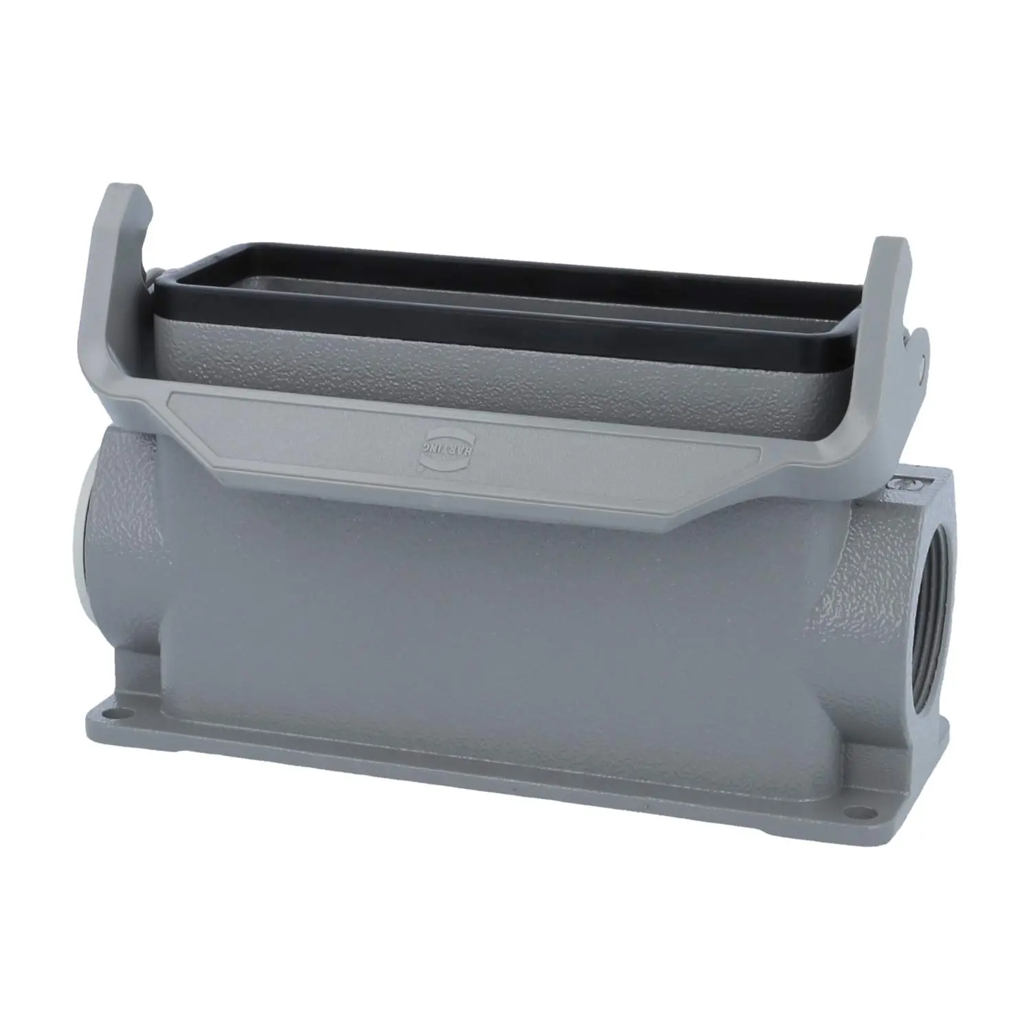 Produktfoto 1 von 05300240266 HARTING Han 24B Sockelgehäuse hoch, 1xM32 seitlicher Kabelabgang, mit 1 Längsbügel Verschraubung M32 Klemmbereich 11,0mm - 21,0mm