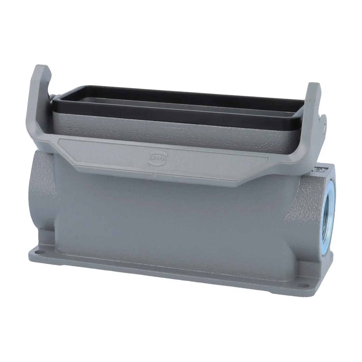Produktfoto 1 von 05300240274 HARTING Han 24B Sockelgehäuse hoch, 2xM25 seitlicher Kabelabgang, mit 1 Längsbügel Verschraubung M25 Klemmbereich 9,0mm - 17,0mm