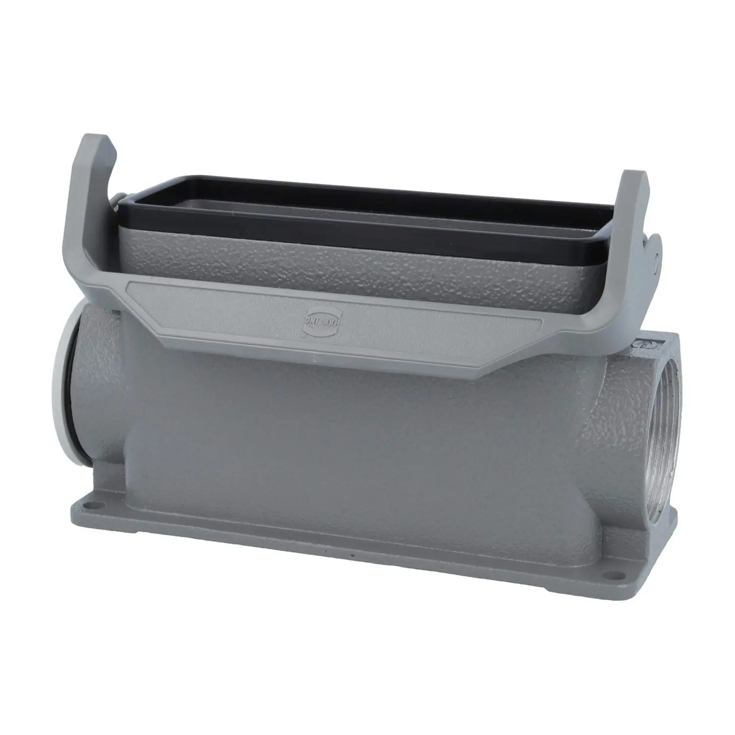 Produktfoto 1 von 05300240282 HARTING Han 24B Sockelgehäuse hoch, 1xM40 seitlicher Kabelabgang, mit 1 Längsbügel Verschraubung M40 Klemmbereich 19,0mm - 28,0mm
