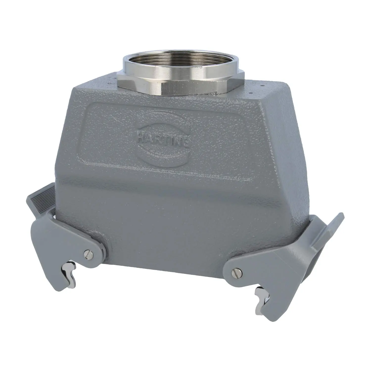 Produktfoto 1 von 05300240477 HARTING Han 24B Tüllengehäuse hoch, 1xM50 gerader Kabelabgang, mit 2 Querbügeln Verschraubung M50 Klemmbereich 27,0mm - 35,0mm