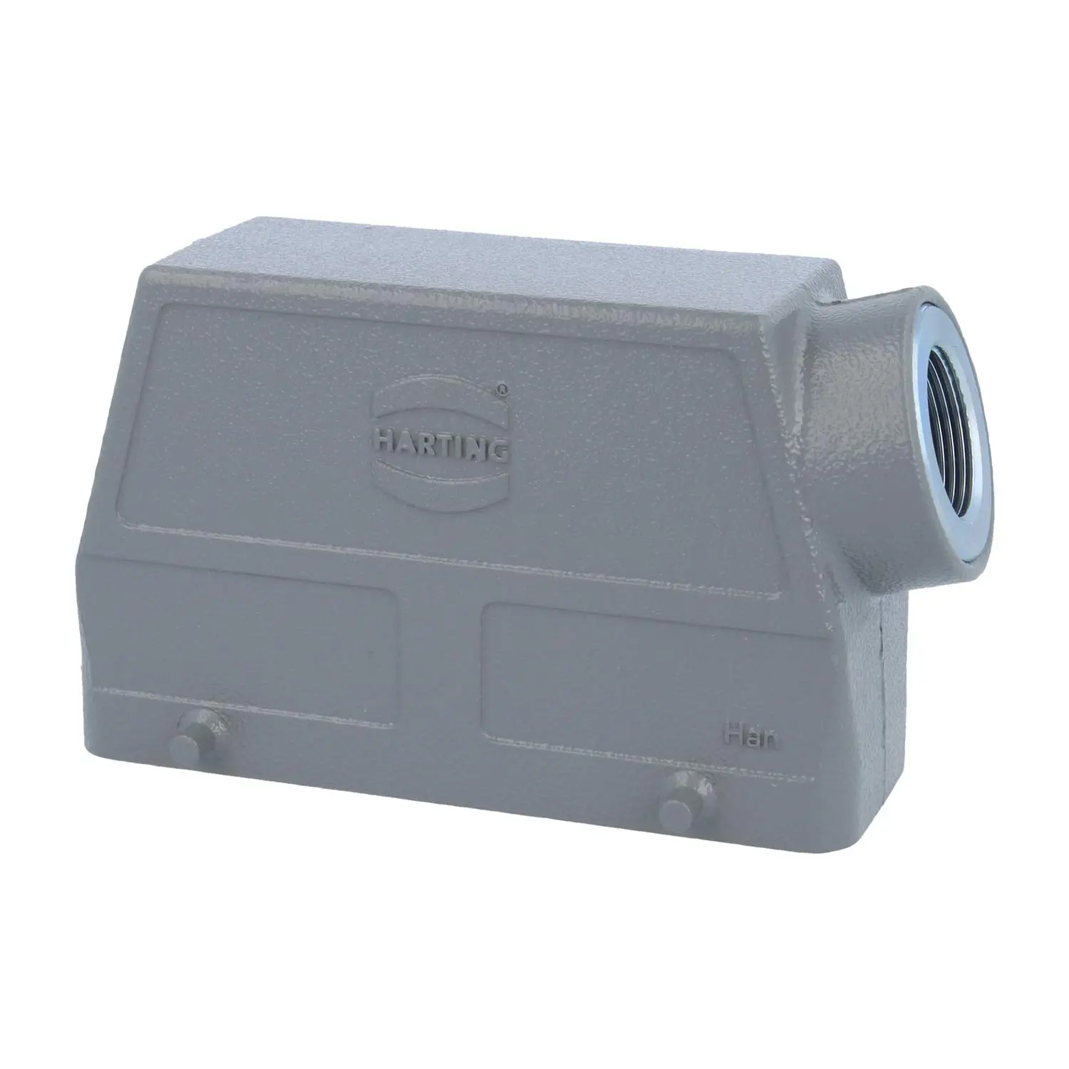 Produktfoto 1 von 05300240561 HARTING Han 24B Tüllengehäuse hoch, 1xM25 seitlicher Kabelabgang, für 2 Bügel (am Unterteil) Verschraubung M25 Klemmbereich 9,0mm - 17,0mm