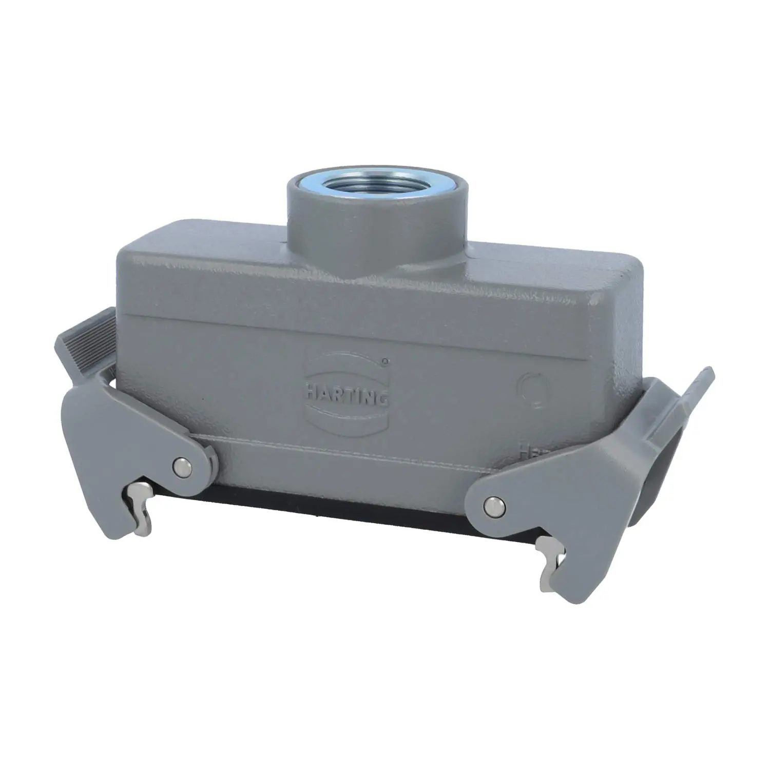 Produktfoto 1 von 05300241763 HARTING Han 24B Kupplungsgehäuse niedrig, 1xM25 gerader Kabelabgang, mit 2 Querbügeln Verschraubung M25 Klemmbereich 9,0mm - 17,0mm