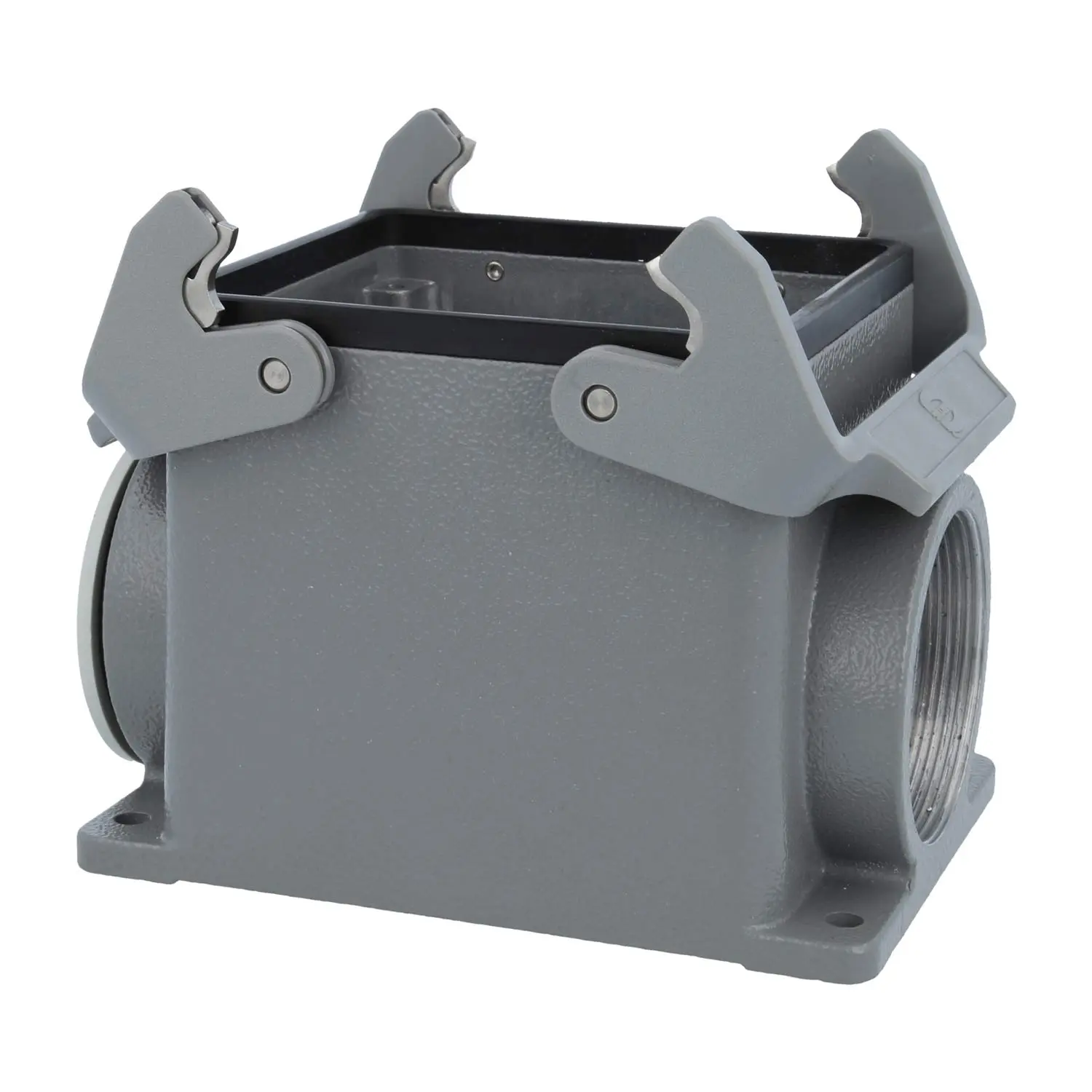Produktfoto 1 von 05300320266 HARTING Han 32B Sockelgehäuse hoch, 1xM50 seitlicher Kabelabgang, mit 2 Querbügeln Verschraubung M50 Klemmbereich 27,0mm - 35,0mm