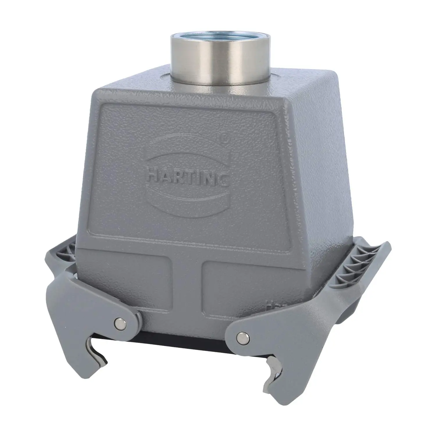 Produktfoto 1 von 05300320761 HARTING Han 32B Kupplungsgehäuse hoch, 1xM32 gerader Kabelabgang, mit 2 Querbügeln Verschraubung M32 Klemmbereich 11,0mm - 21,0mm