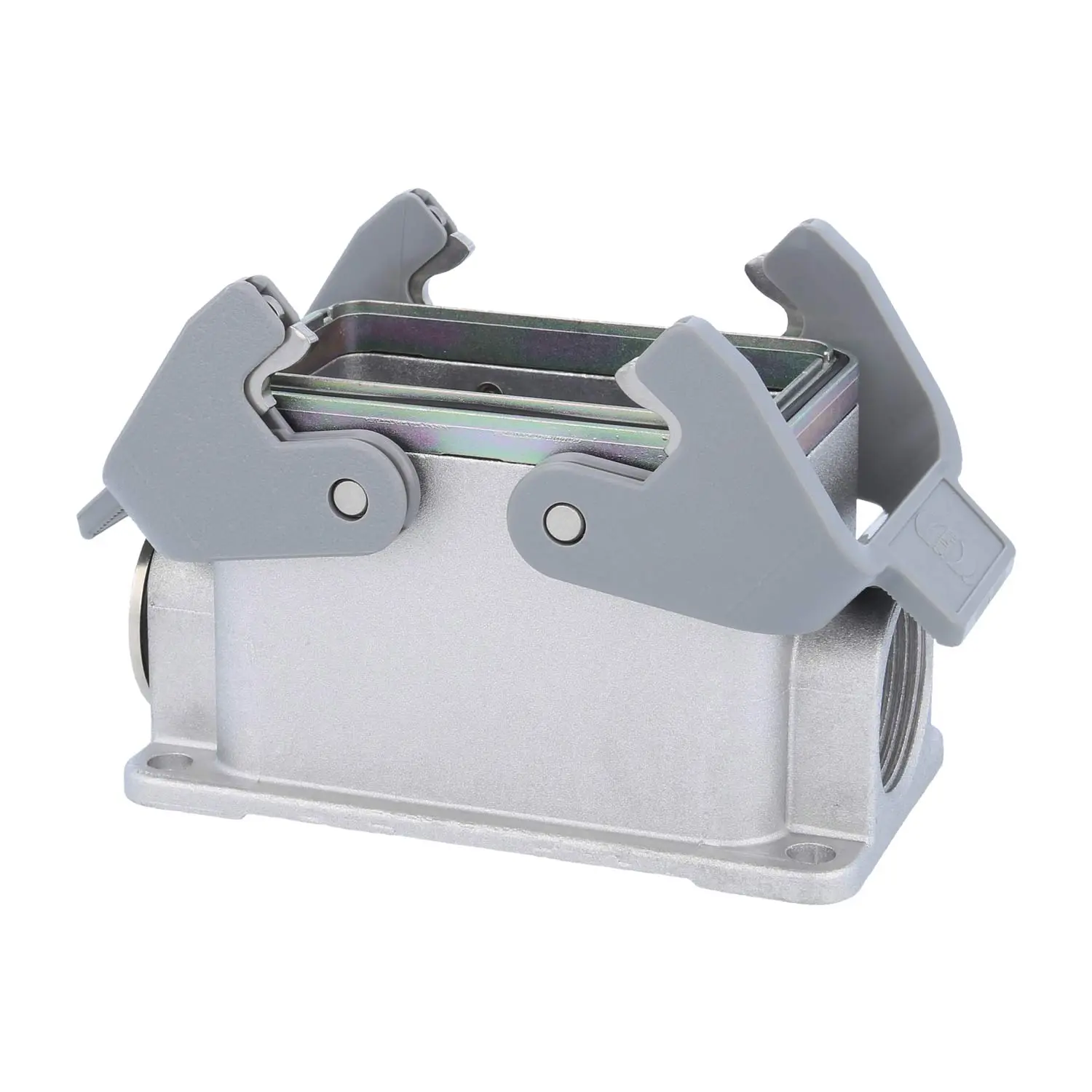 Produktfoto 1 von 05628101270 HARTING Han 10B EMV Sockelgehäuse niedrig, 1xM25 seitlicher Kabelabgang, mit 2 Querbügeln EMV-Verschraubung M25 Klemmbereich 9,0mm - 16,5mm