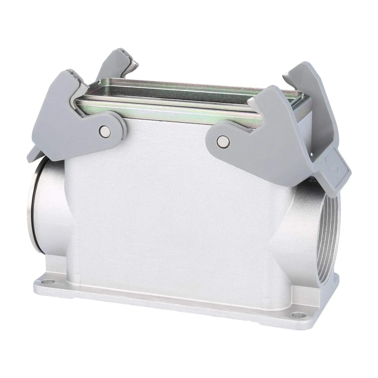 Produktfoto 1 von 05628160272 HARTING Han 16B EMV Sockelgehäuse hoch, 1xM40 seitlicher Kabelabgang, mit 2 Querbügeln EMV-Verschraubung M40 Klemmbereich 19,0mm - 28,0mm