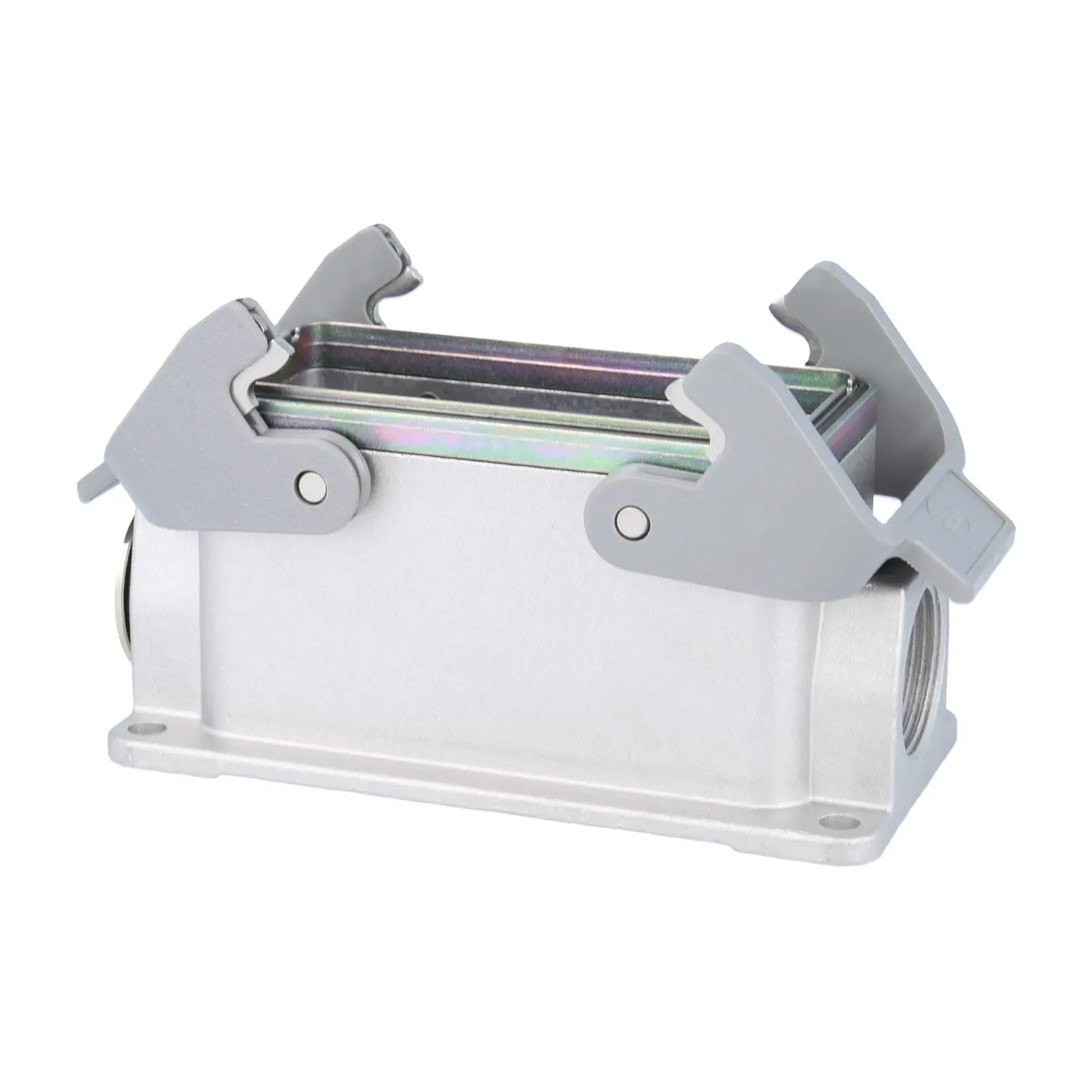 Produktfoto 1 von 05628161270 HARTING Han 16B EMV Sockelgehäuse niedrig, 1xM25 seitlicher Kabelabgang, mit 2 Querbügeln EMV-Verschraubung M25 Klemmbereich 9,0mm - 16,5mm