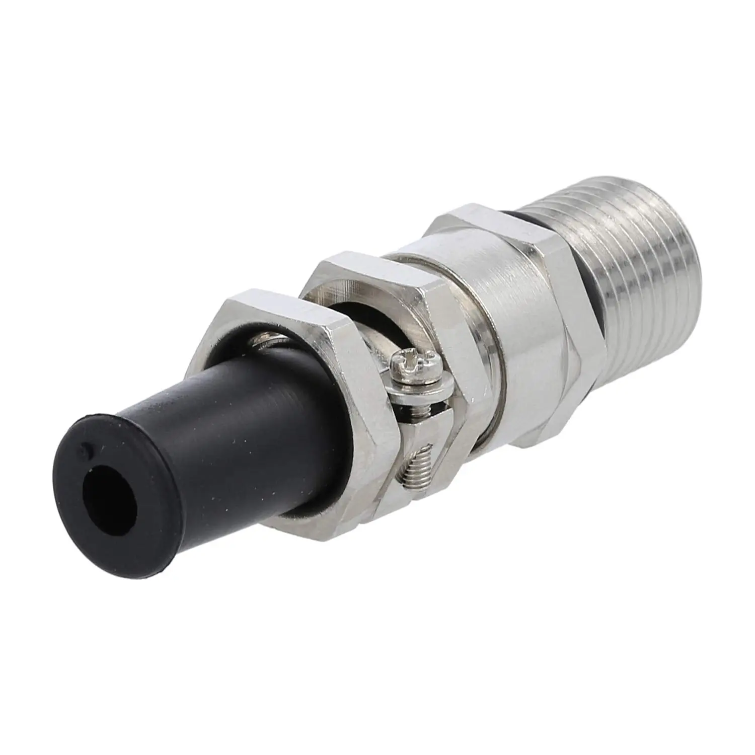Produktfoto 1 von Verschraubung mit Biegeschutz PG9x1,41 ZBK-09/1L Sechskant-Zwischenstutzen Messing (CuZn) vernickelt Gewindelänge 15,0mm