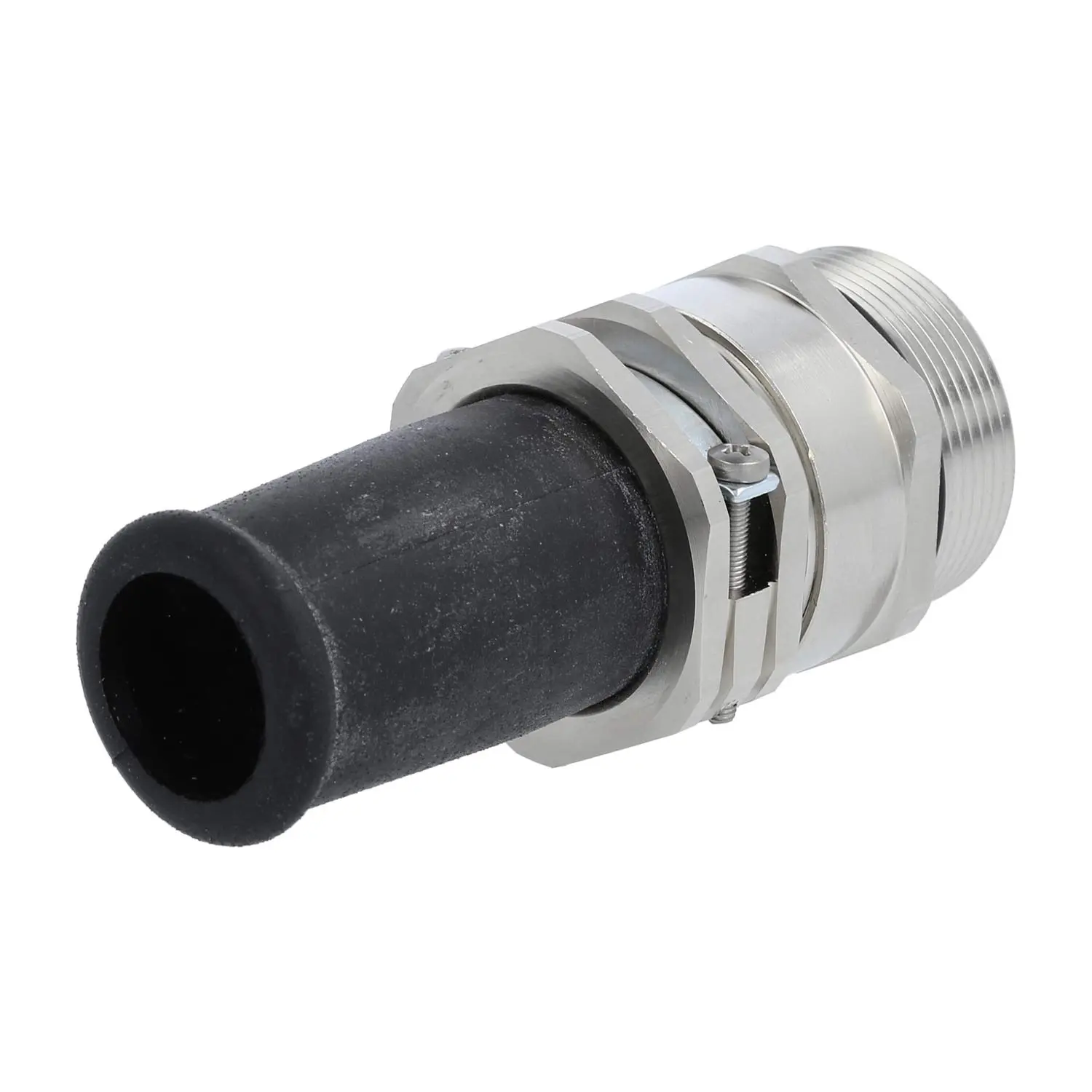 Produktfoto 1 von Verschraubung mit Biegeschutz PG29x1,588 ZBK-29/1L Sechskant-Zwischenstutzen Messing (CuZn) vernickelt Gewindelänge 15,0mm