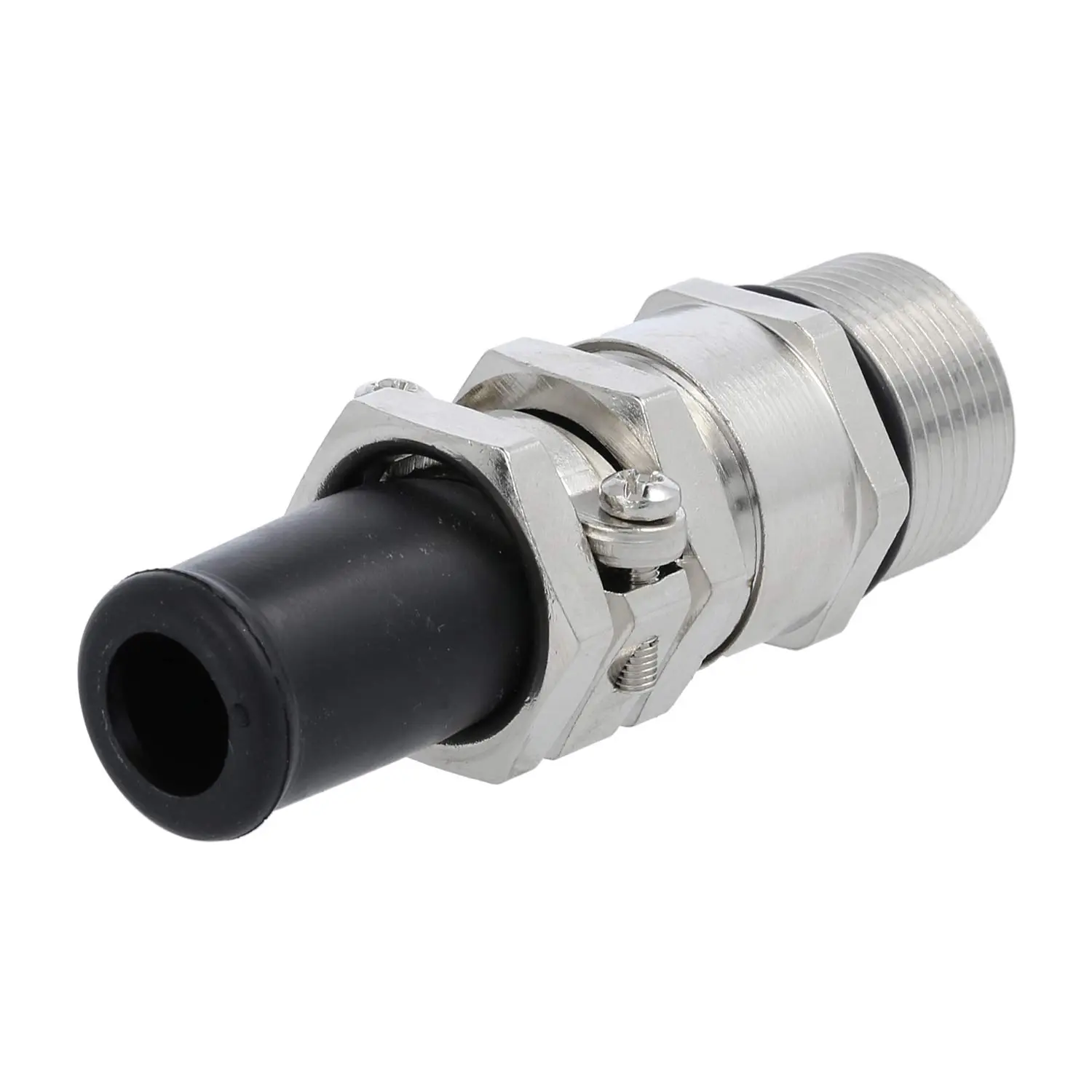 Produktfoto 1 von Verschraubung mit Biegeschutz PG16x1,41 ZBK-16/1L Sechskant-Zwischenstutzen Messing (CuZn) vernickelt Gewindelänge 15,0mm