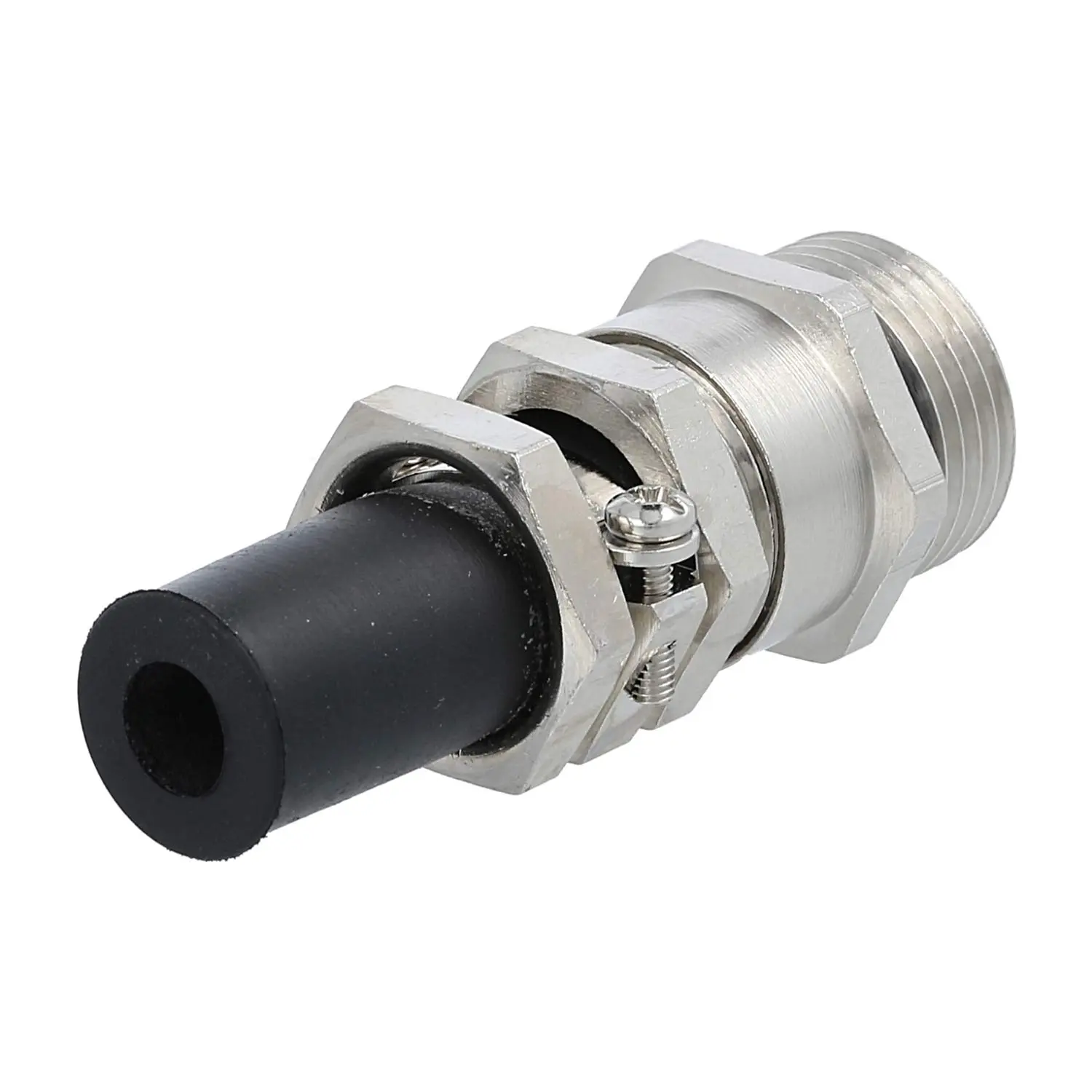 Produktfoto 1 von Verschraubung mit Biegeschutz M20x1,5 ZBKM-20/2L Sechskant-Zwischenstutzen Messing (CuZn) vernickelt Gewindelänge 10,0mm