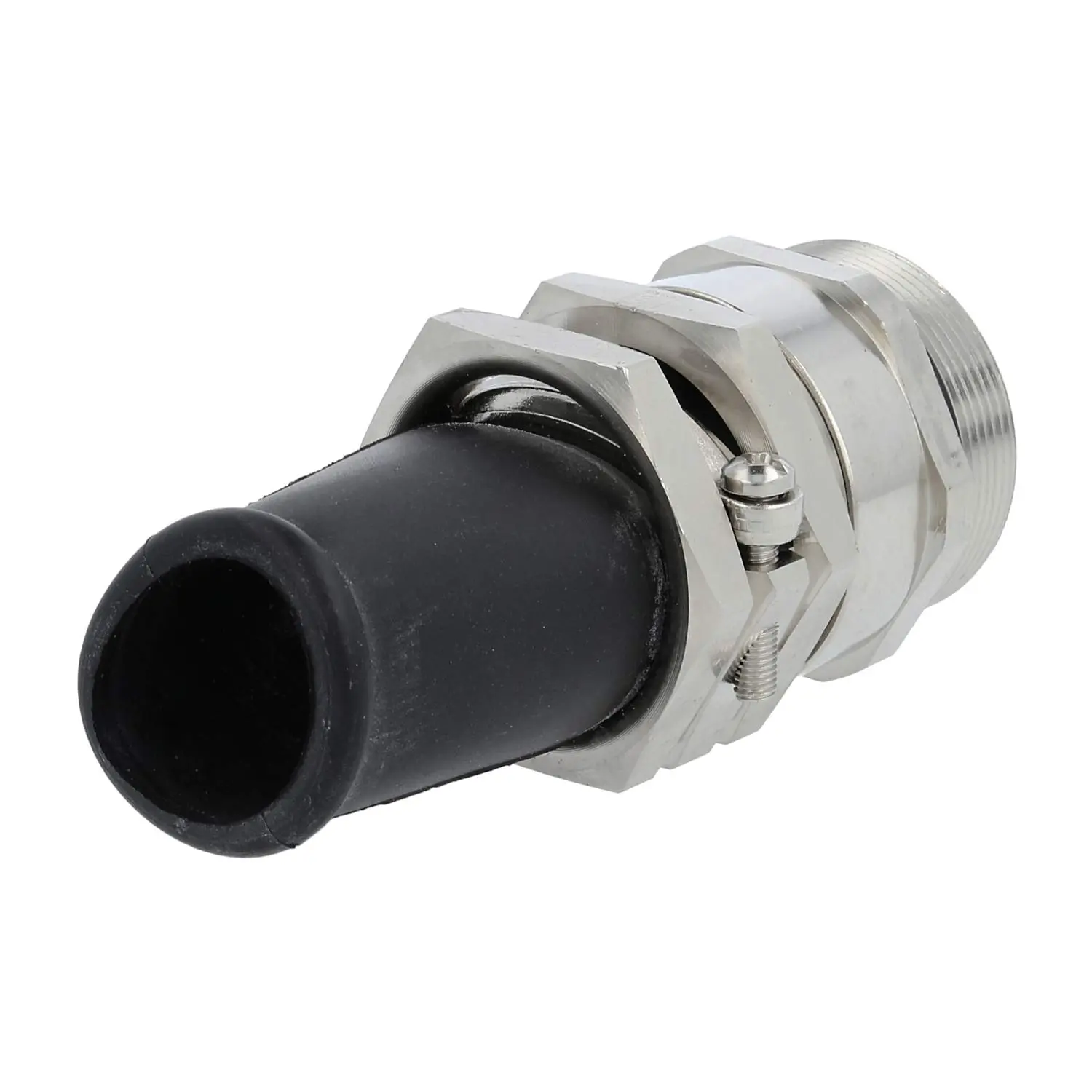 Produktfoto 1 von Verschraubung mit Biegeschutz PG36x1,588 ZBK-36/4L Sechskant-Zwischenstutzen Messing (CuZn) vernickelt Gewindelänge 15,0mm