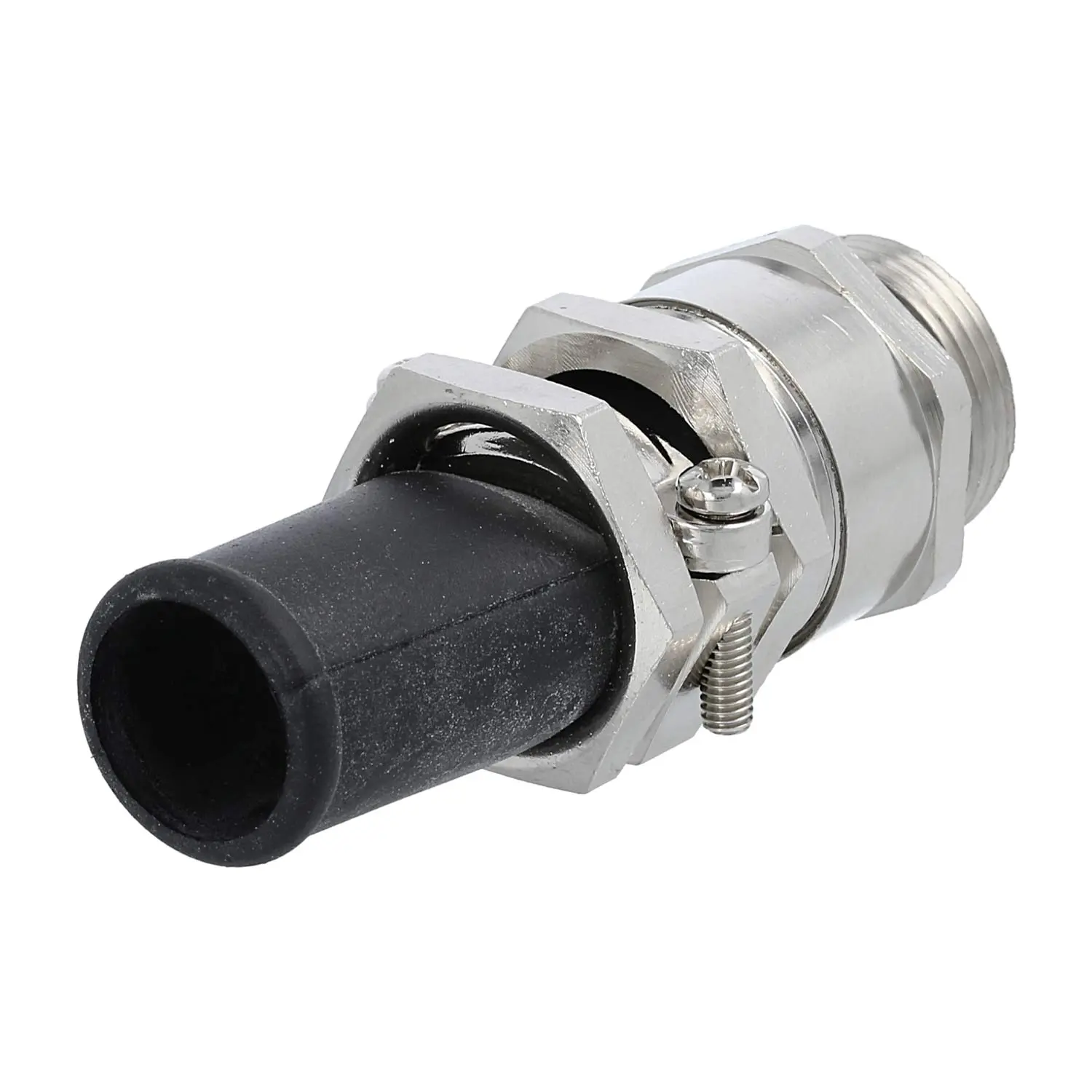 Produktfoto 1 von Verschraubung mit Biegeschutz M25x1,5 ZBKM-25/4L Sechskant-Zwischenstutzen Messing (CuZn) vernickelt Gewindelänge 11,0mm