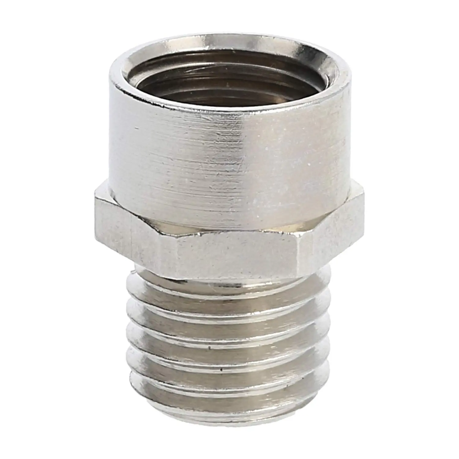 Zwischenstutzen M/M M12x1,5 MSZ-M12 lang Sechskant Messing (CuZn) vernickelt Anschlussgewinde 10,0mm