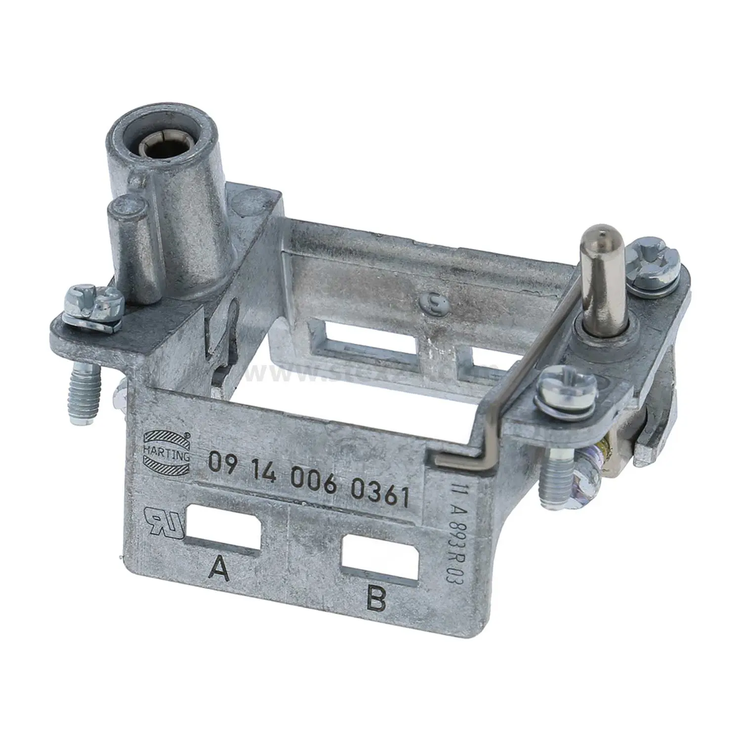 Produktfoto 1 von 09140060361 HARTING Han Gelenkrahmen plus (M), Baugröße 6B Stift, für 2 Module Querschnitt PE 1mm² - 2,5mm² / 4mm² - 10mm² Temperaturbereich -40°C bis 125°C