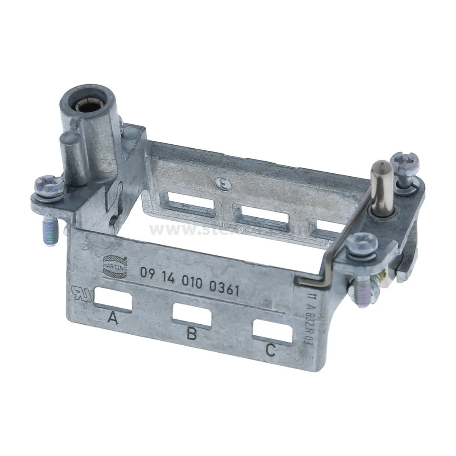 Produktfoto 1 von 09140100361 HARTING Han Gelenkrahmen plus (M), Baugröße 10B Stift, für 3 Module Querschnitt PE 1mm² - 2,5mm² / 4mm² - 10mm² Temperaturbereich -40°C bis 125°C