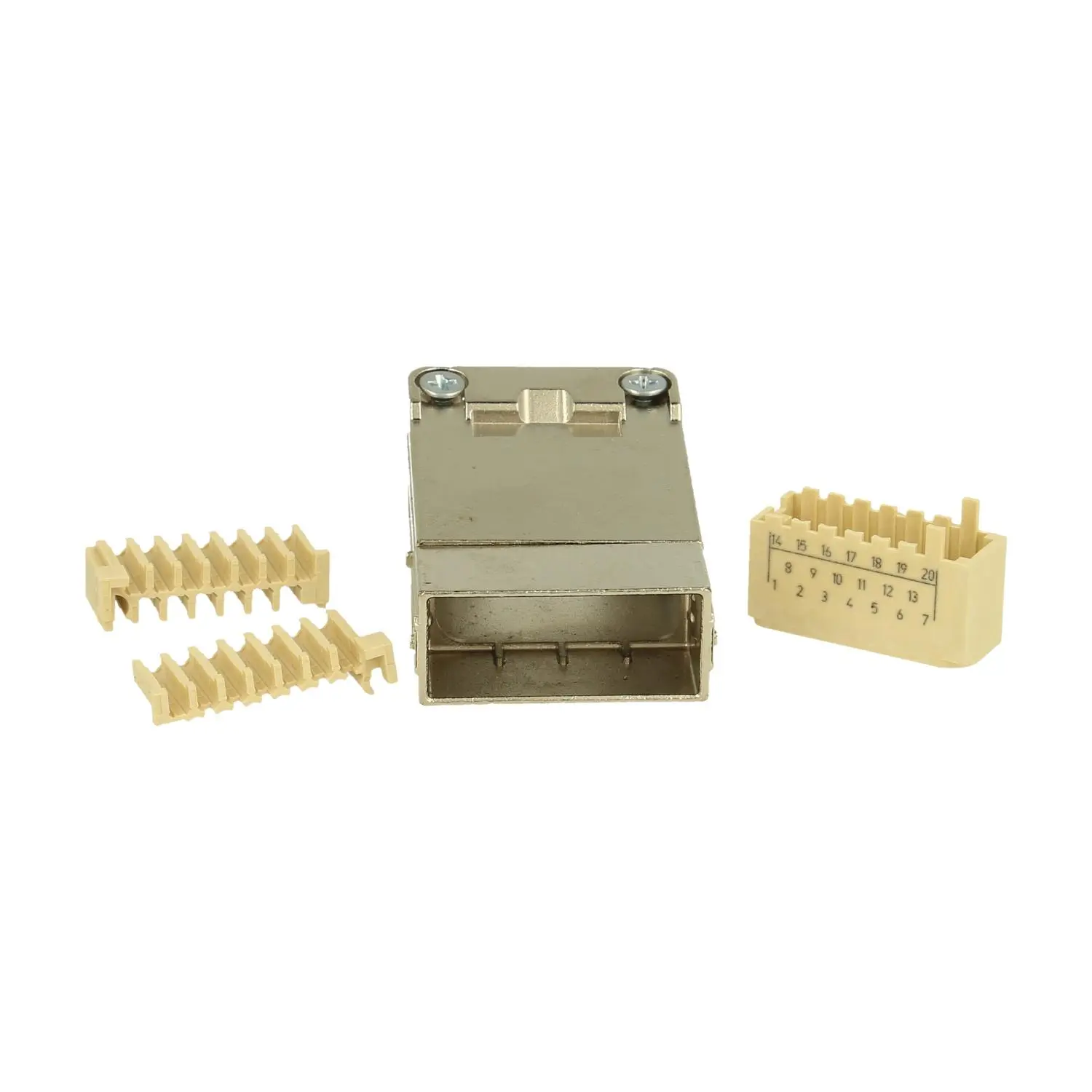Produktfoto 1 von 09142203013 HARTING Han HMC Shielded Modul Stifteinsatz (M) Crimpanschluss, 20-polig+Schirmung 32V, 4A