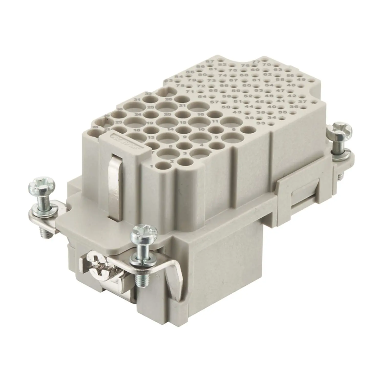 Produktfoto 1 von 09380873101 HARTING Han K32-55 Buchseneinsatz (F) Crimpanschluss, 87-polig 32/55+PE Steuerkontakt250V/50V, 10A/4A