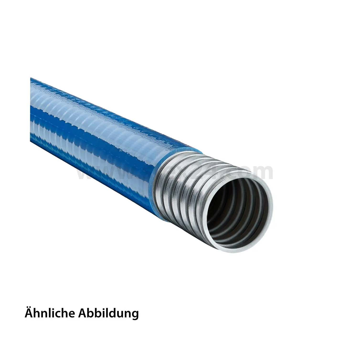 Produktfoto 1 von 12083914016 FLEXA LIQUID-TIGHT-FOOD Metallschutzschlauch mit Fadendichtung und PUR-Mantel AD 21,0mm, ID 16,0mm eingehaktes Profil, Mindestbiegeradius bewegt 260,0mm
